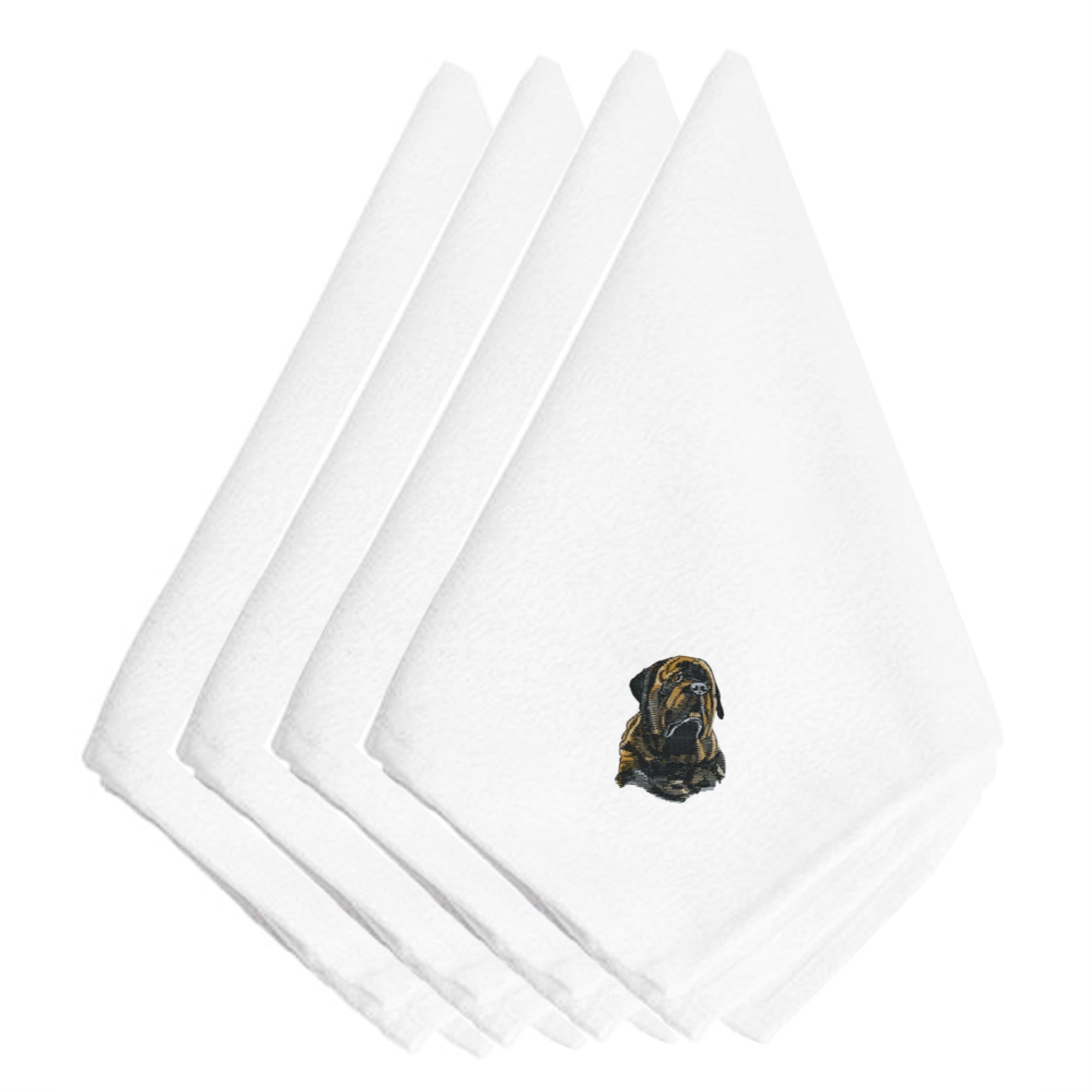 Caroline'S Treasures Embt2304Npke Mastiff Embroidered Napkins (Set Of 4), 20, Multicolor