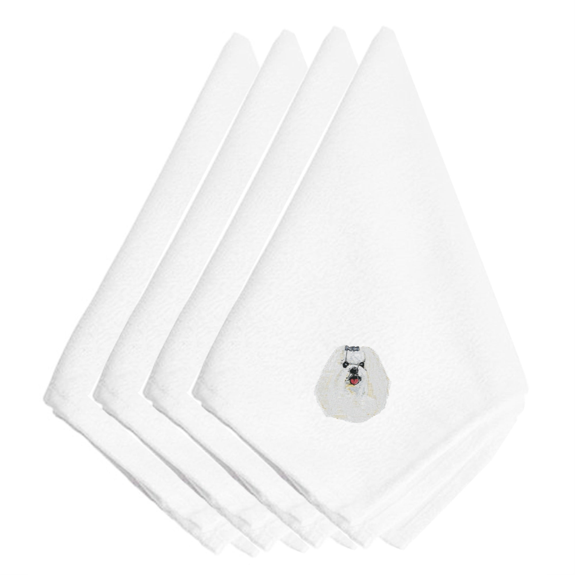 Caroline'S Treasures Embt2308Npke Maltese Embroidered Napkins (Set Of 4), 20, Multicolor