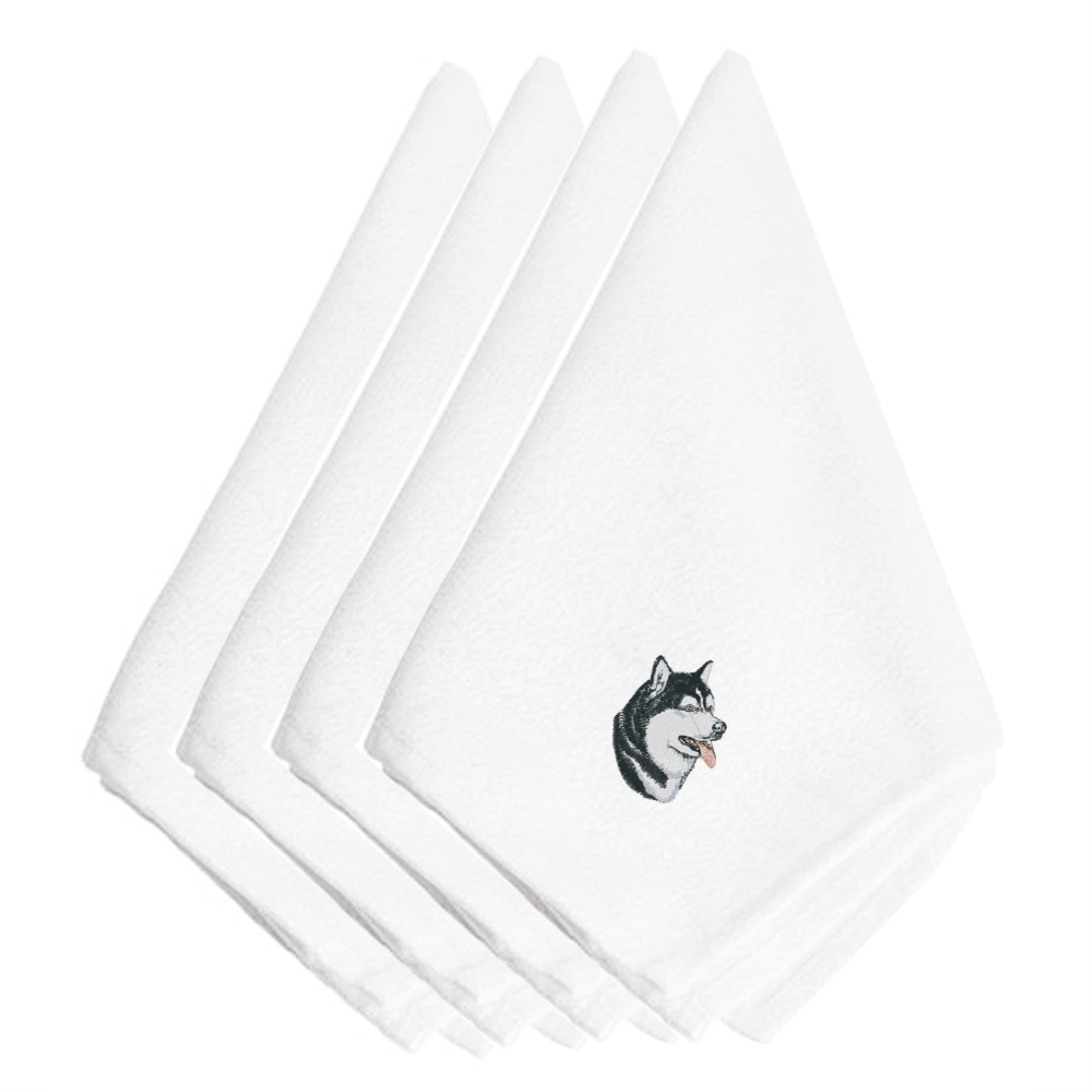 Caroline'S Treasures Embt2404Npke Alaskan Malamute Embroidered Napkins (Set Of 4), 20, Multicolor
