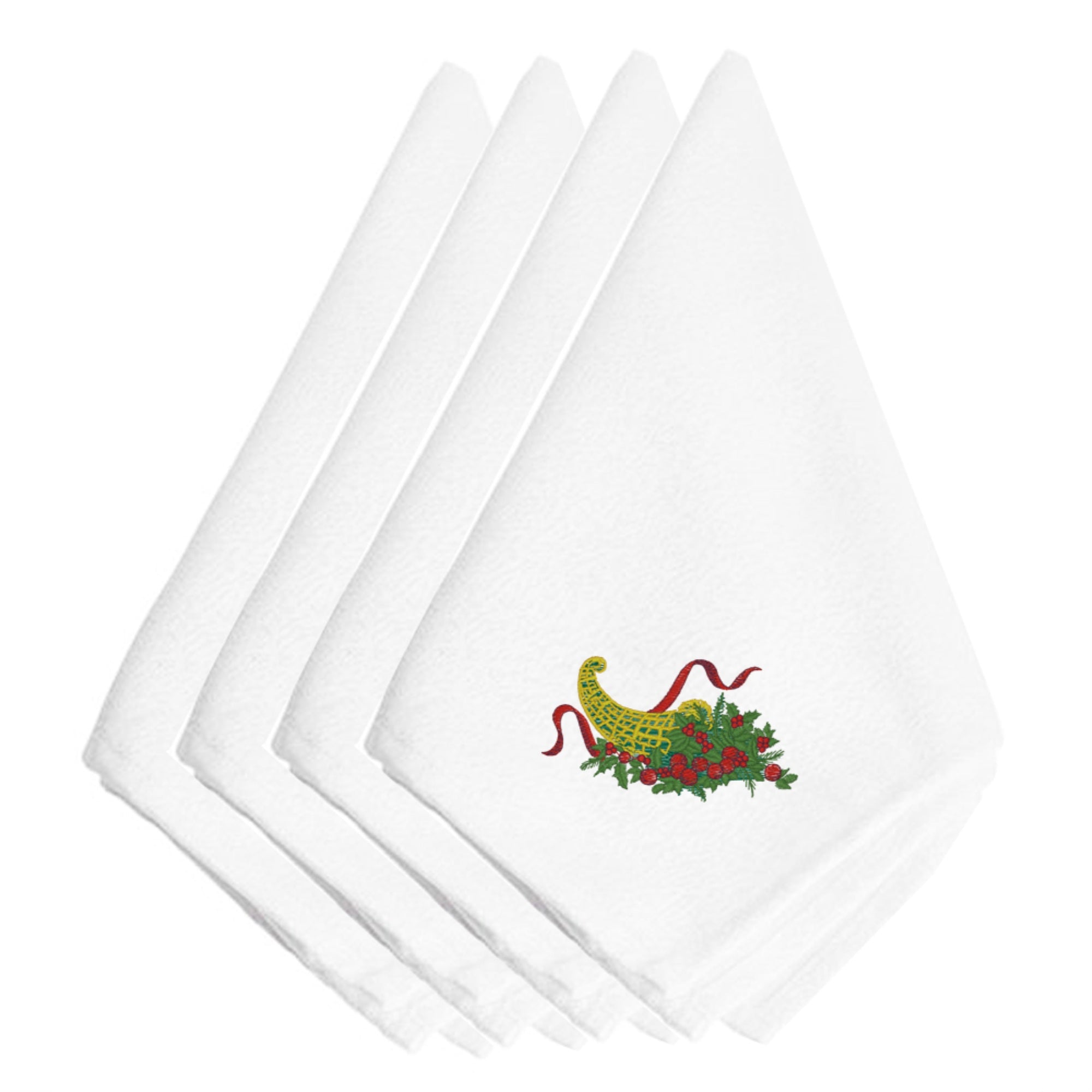 Caroline'S Treasures Embt2977Npke Christmas Bounty Embroidered Napkins (Set Of 4), 20, Multicolor