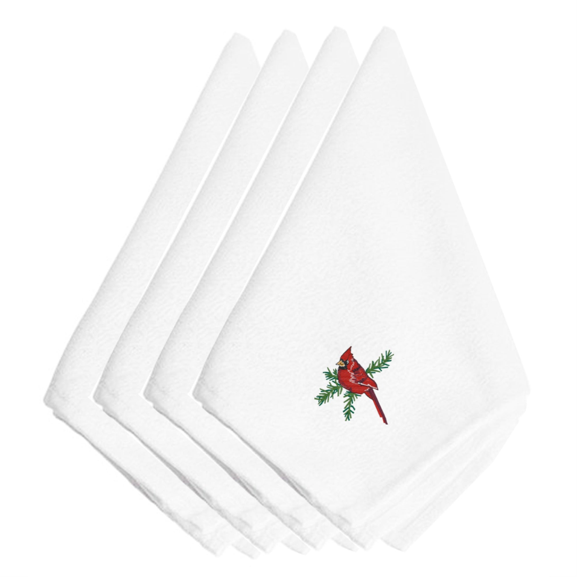 Caroline'S Treasures Embt2984Npke Christmas Cardinal Embroidered Napkins (Set Of 4), 20, Multicolor