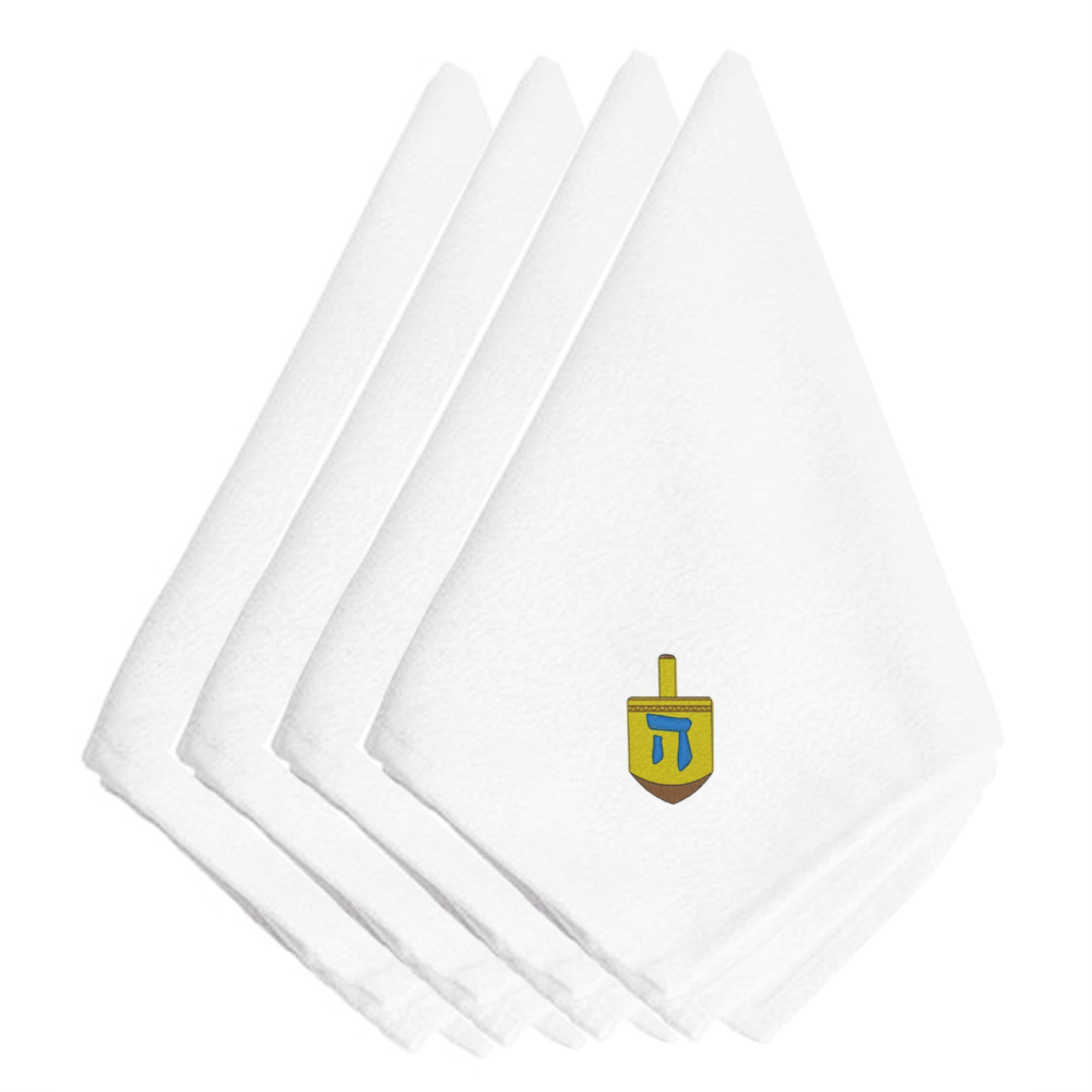 Caroline'S Treasures Embt2989Npke Hanukkah Dreidel Embroidered Napkins (Set Of 4), 20, Multicolor