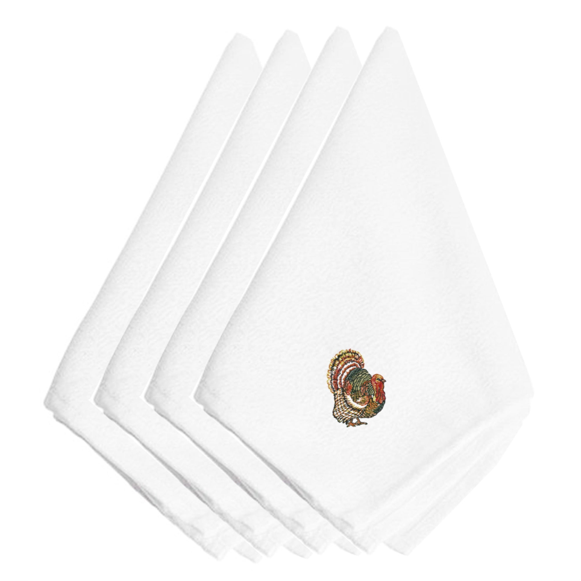 Caroline'S Treasures Embt3006Npke Thanksgiving Turkey #2 Embroidered Napkins (Set Of 4), 20, Multicolor