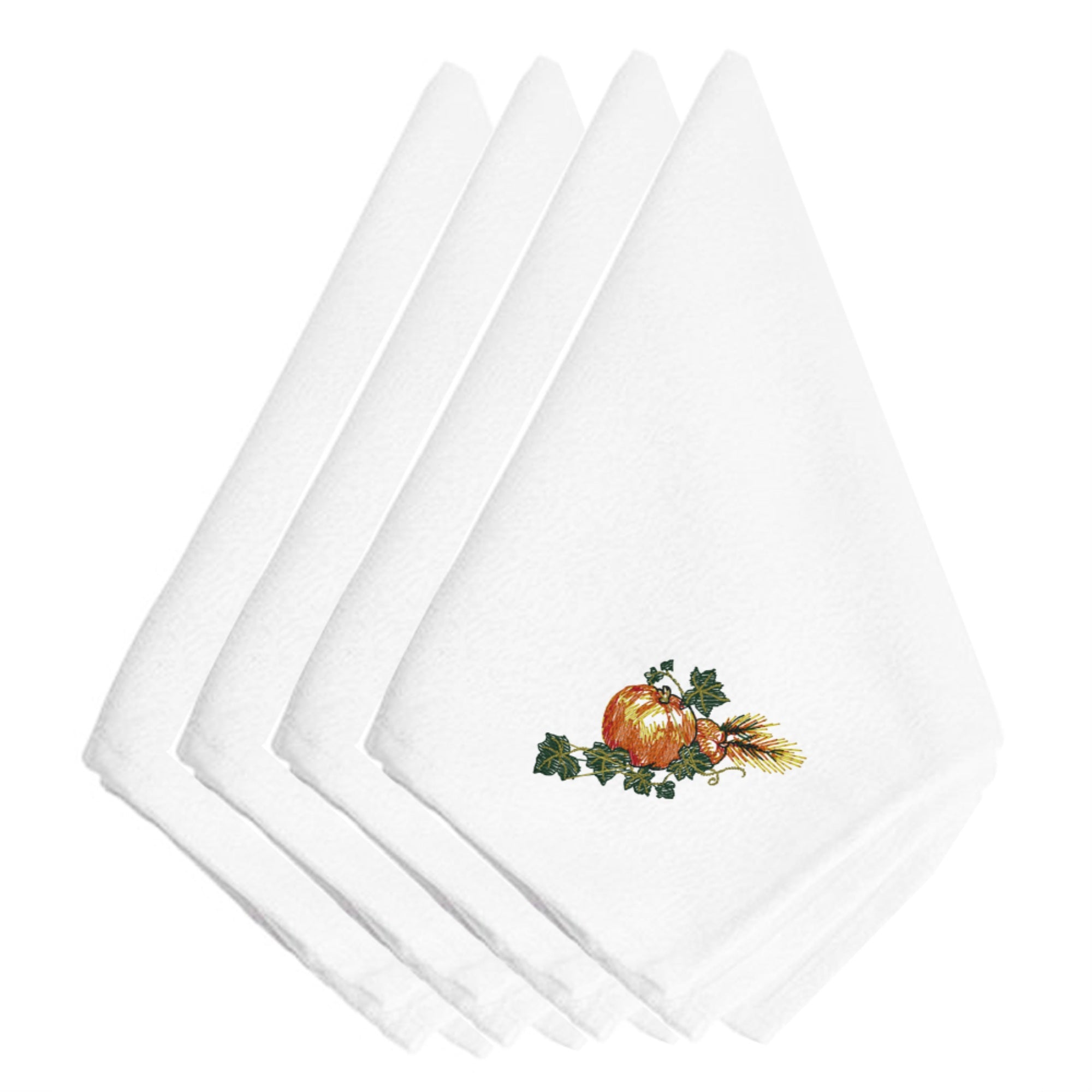 Caroline'S Treasures Embt3009Npke Thanksgiving Harvest Bounty #2 Embroidered Napkins (Set Of 4), 20, Multicolor