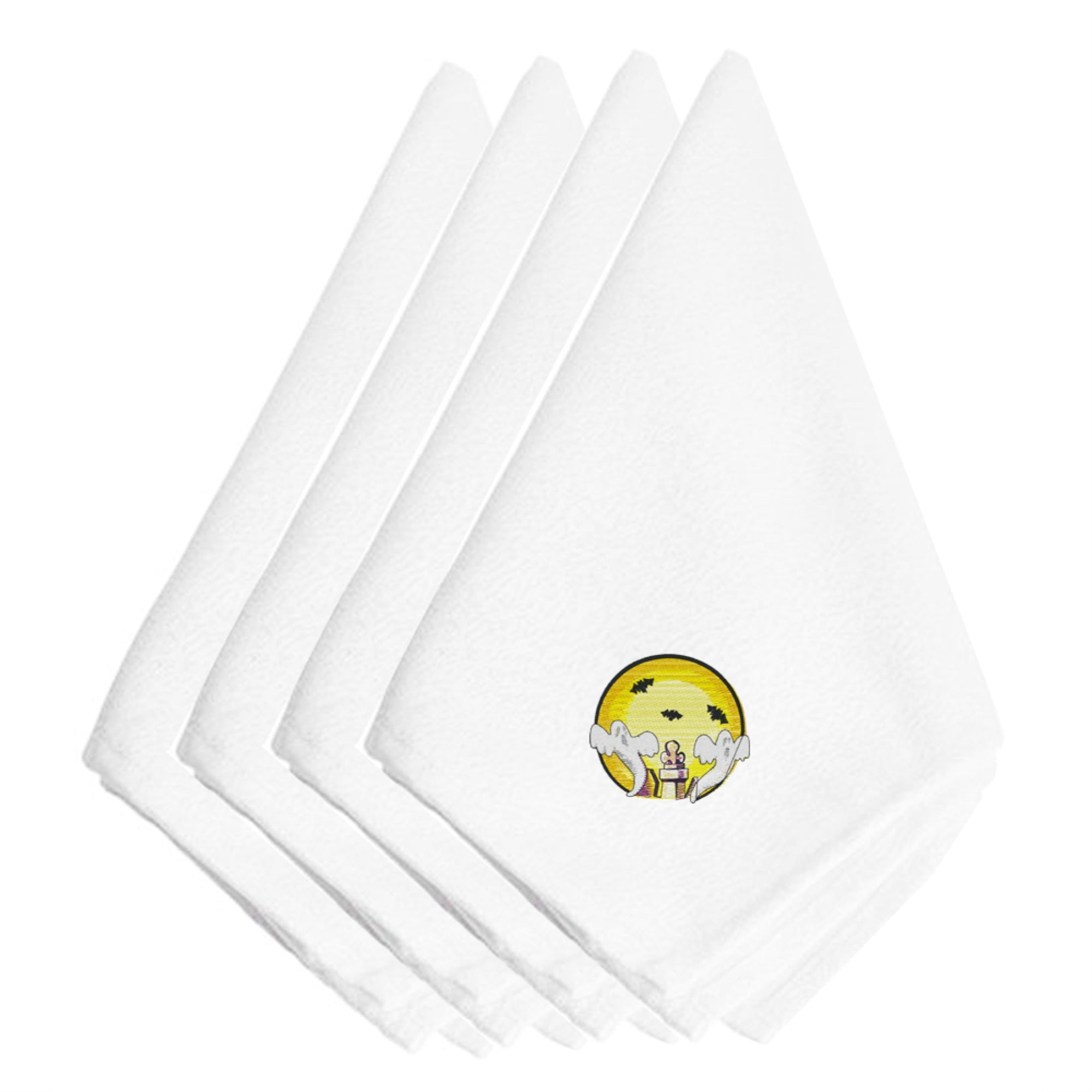 Caroline'S Treasures Embt3010Npke Halloween Graveyard Ghosts Embroidered Napkins (Set Of 4), 20, Multicolor