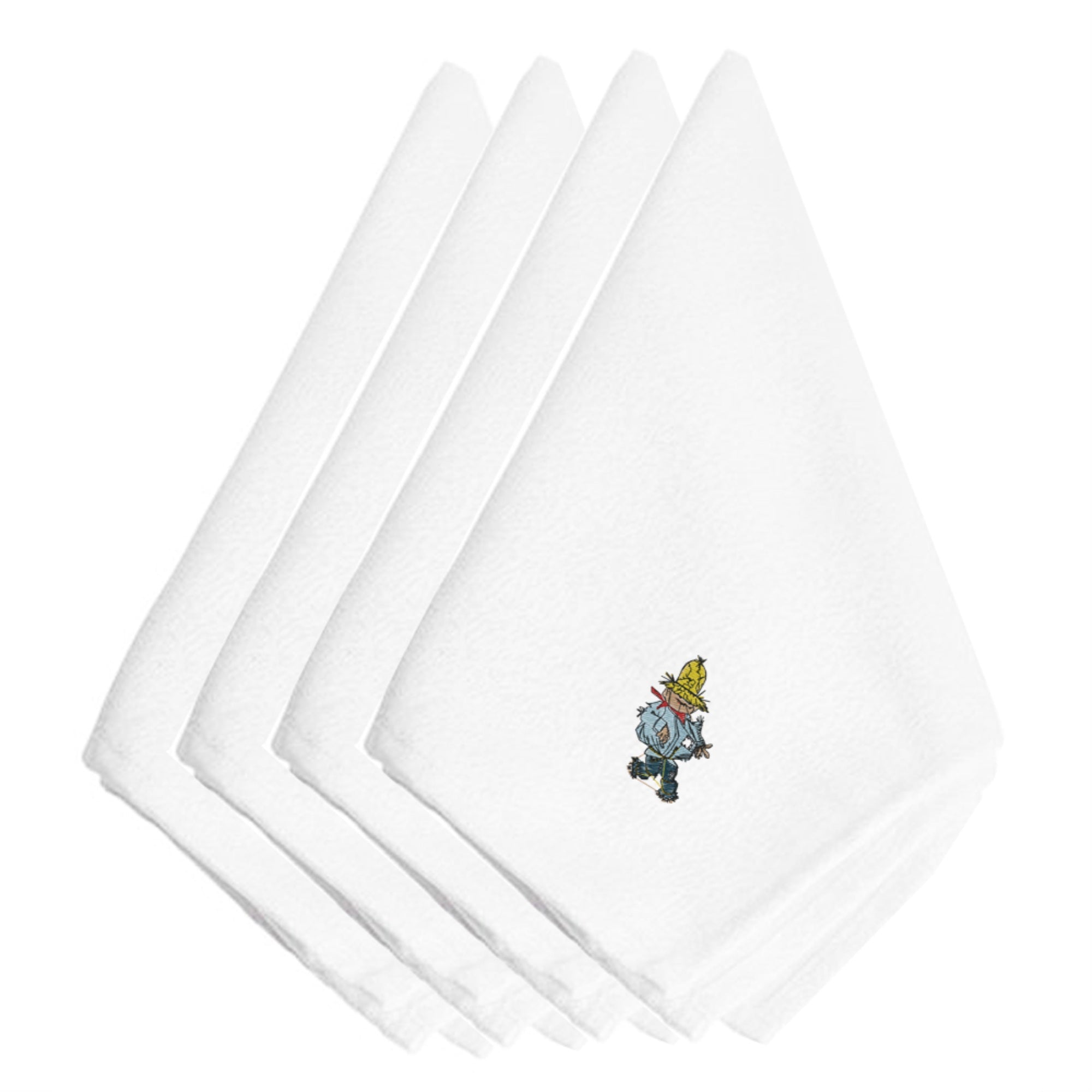 Caroline'S Treasures Embt3011Npke Fall Scarecrow Embroidered Napkins (Set Of 4), 20, Multicolor
