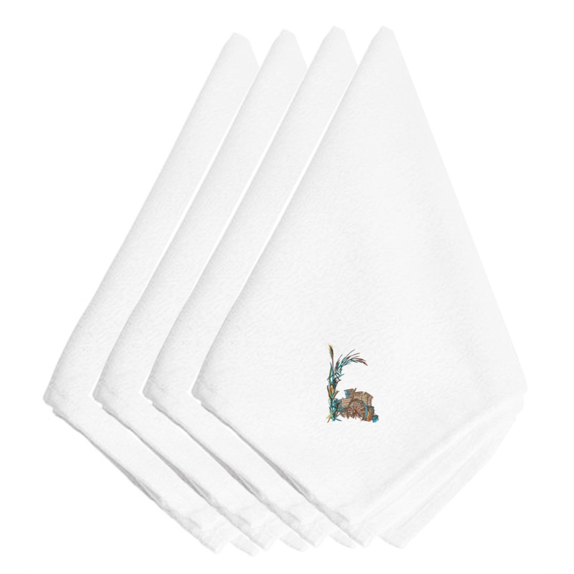 Caroline'S Treasures Embt3014Npke Fall Old Wagon Embroidered Napkins (Set Of 4), 20, Multicolor