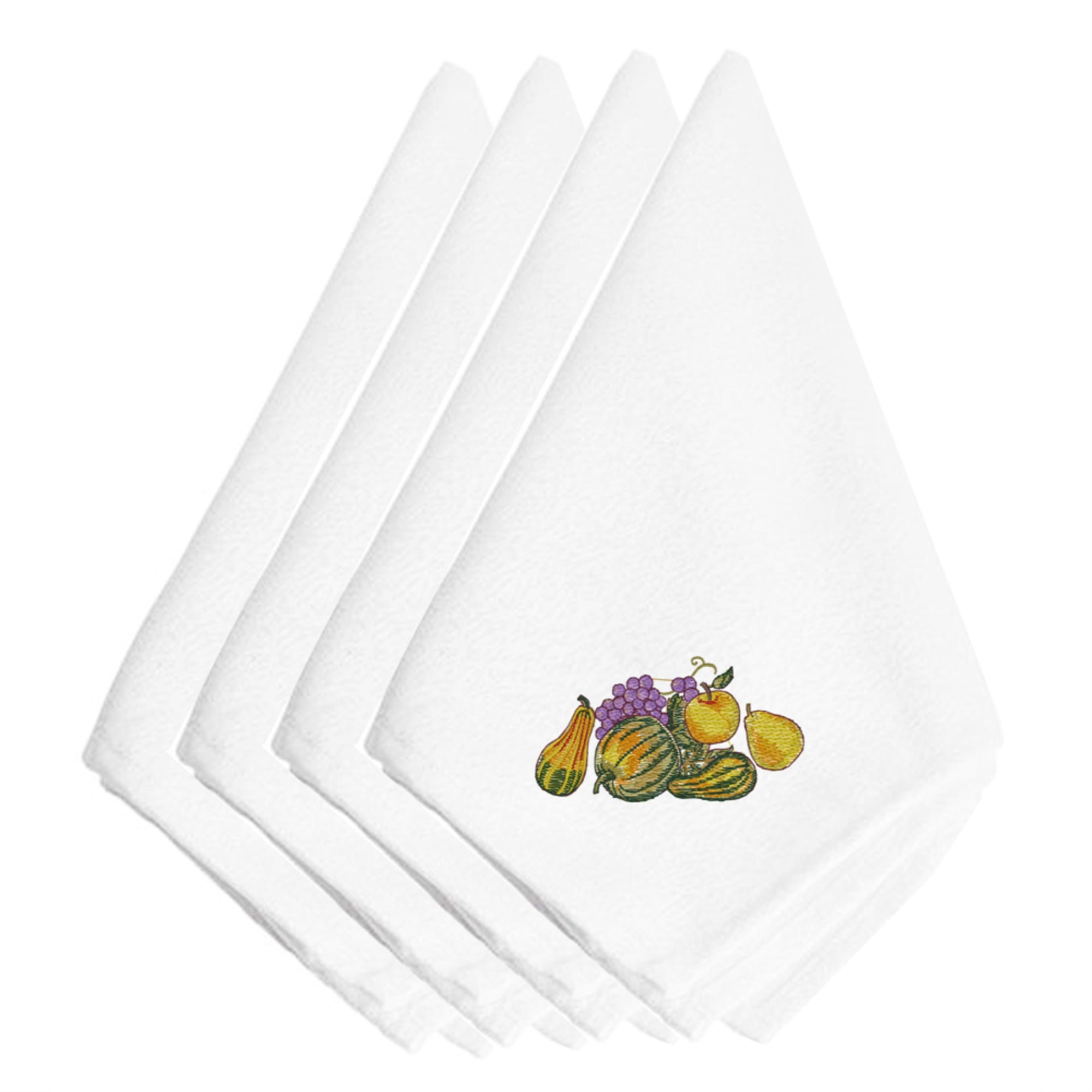 Caroline'S Treasures Embt3504Npke Thanksgiving Cluster Embroidered Napkins (Set Of 4), 20, Multicolor