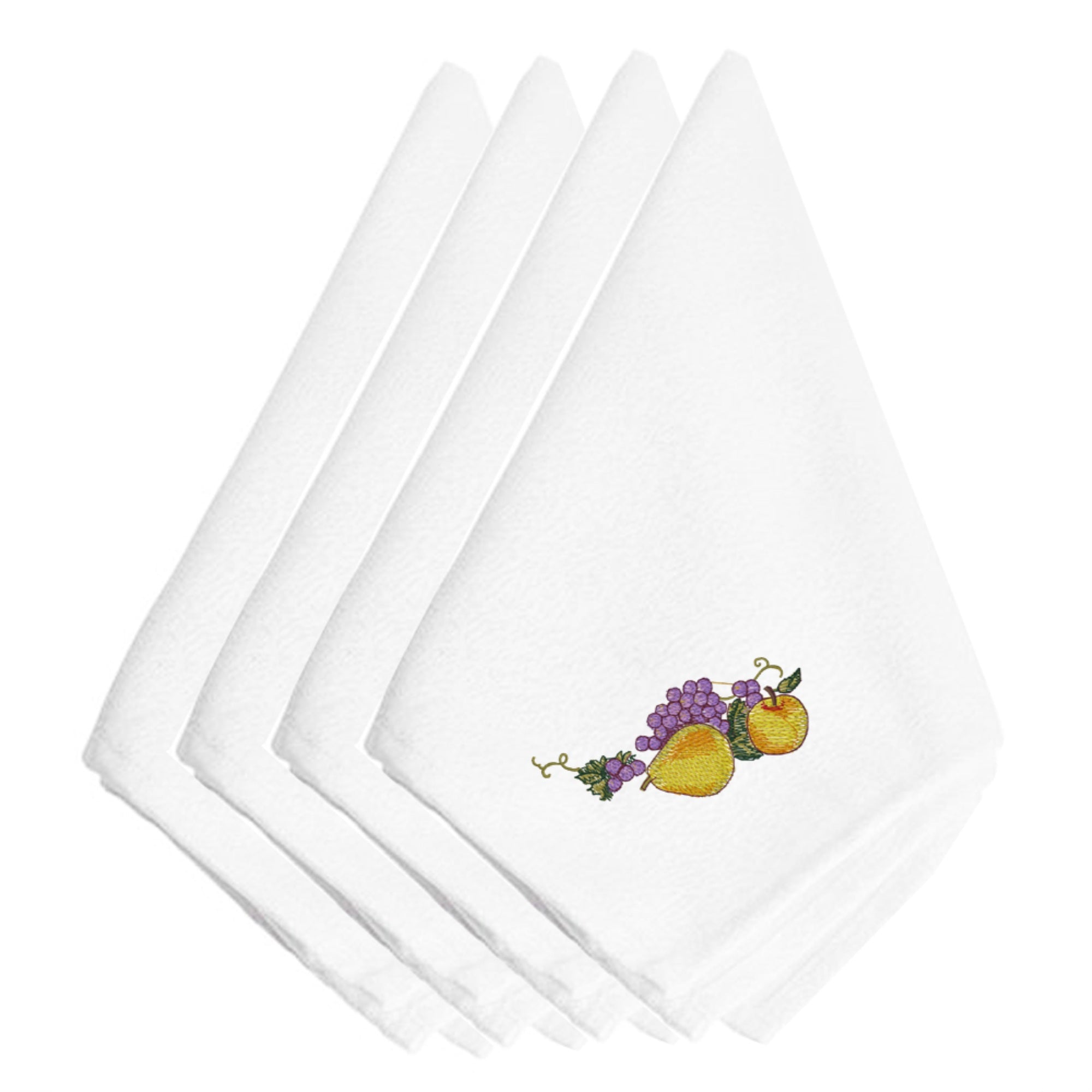 Caroline'S Treasures Embt3510Npke Thanksgiving Fruit Embroidered Napkins (Set Of 4), 20, Multicolor