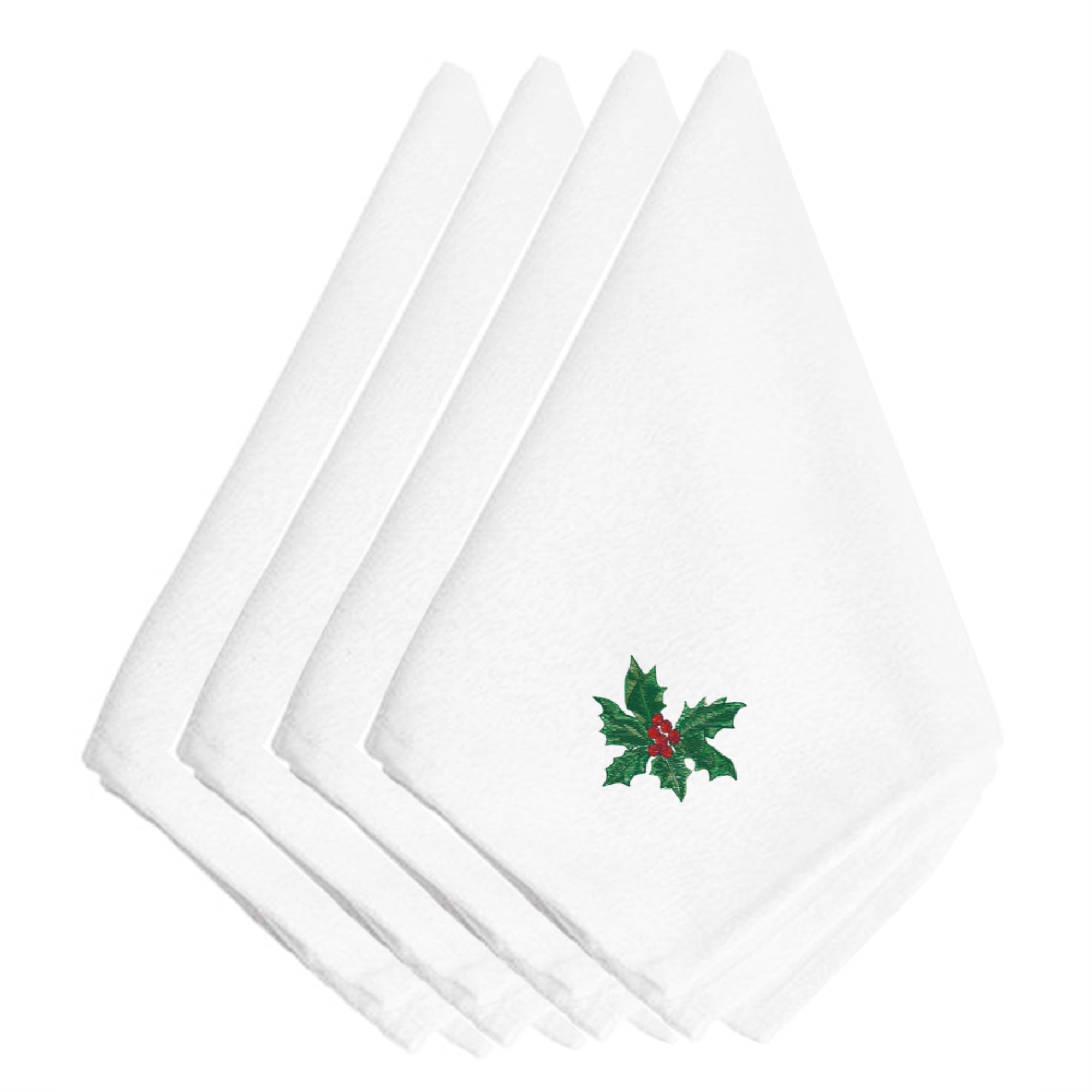 Caroline'S Treasures Embt3538Npke Christmas Holly Embroidered Napkins (Set Of 4), 20, Multicolor