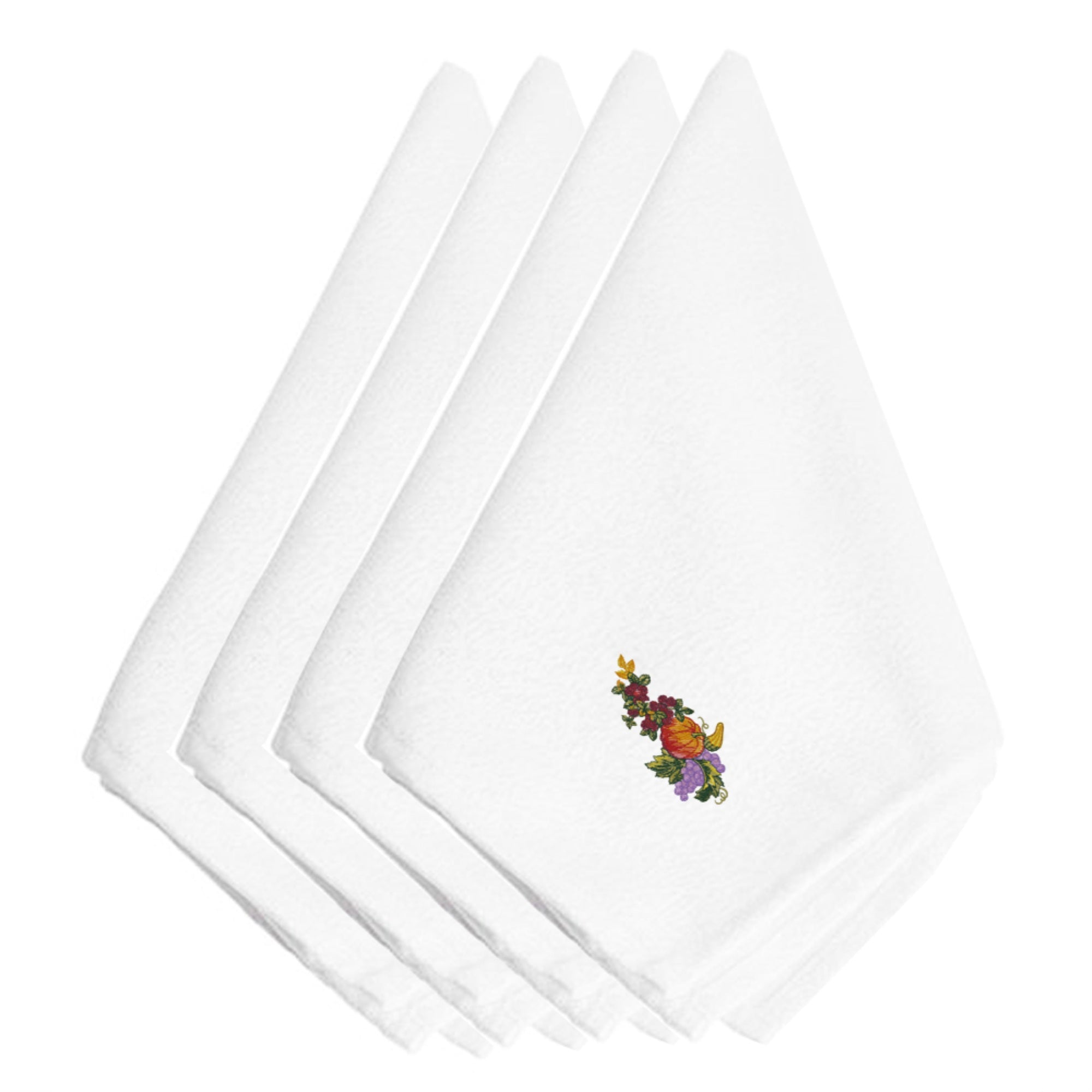 Caroline'S Treasures Embt3813Npke Thanksgiving Spray Embroidered Napkins (Set Of 4), 20, Multicolor