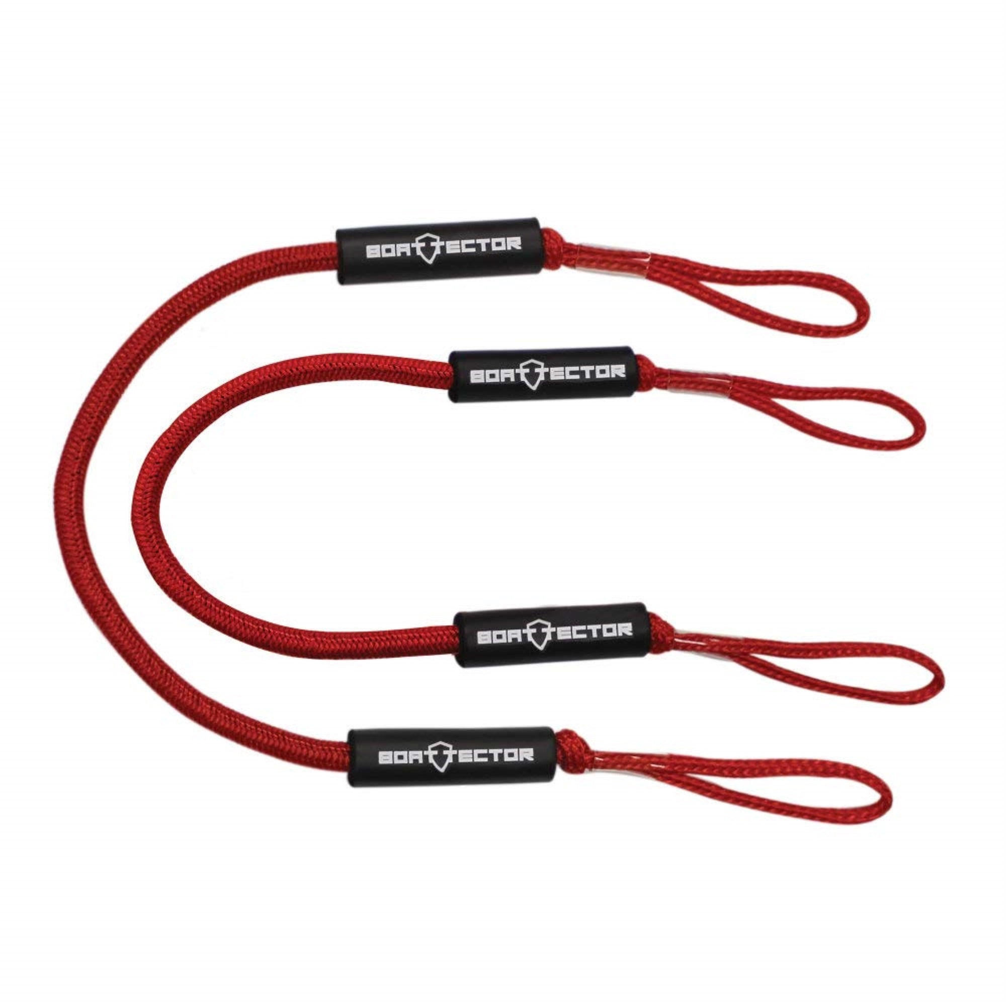 BOATTECTOR BUNGEE DOCK LINE 4FT RED(VALUE PACK OF 2)