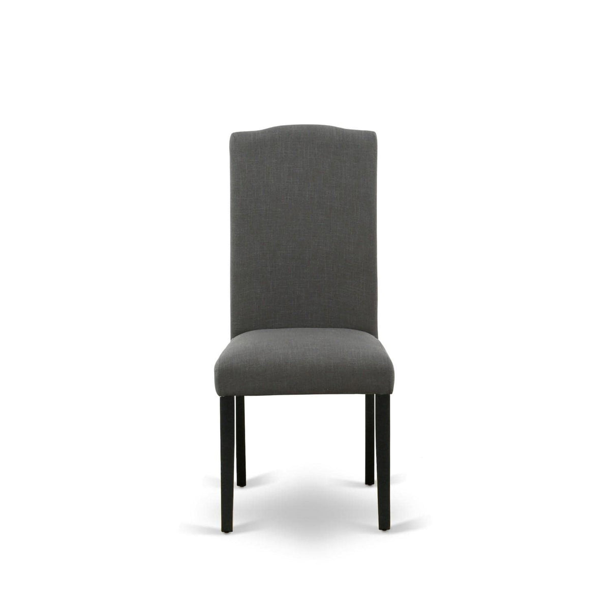 Casafoyer Enp1T20 Encinal Parson Dining Room Chairs - Nailhead Trim Dark Gotham Linen Fabric Padded Chairs, Set Of 2, Black