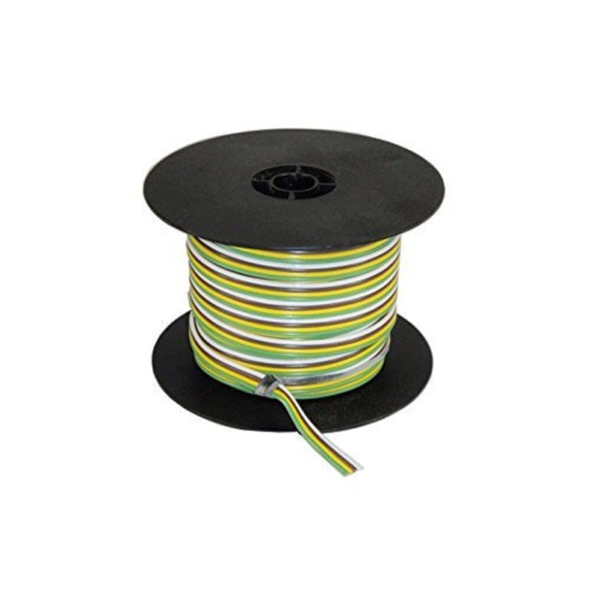 East Penn 02906 100' 14 Gauge Ribbon Wire, Yellow,Green,White,Brown