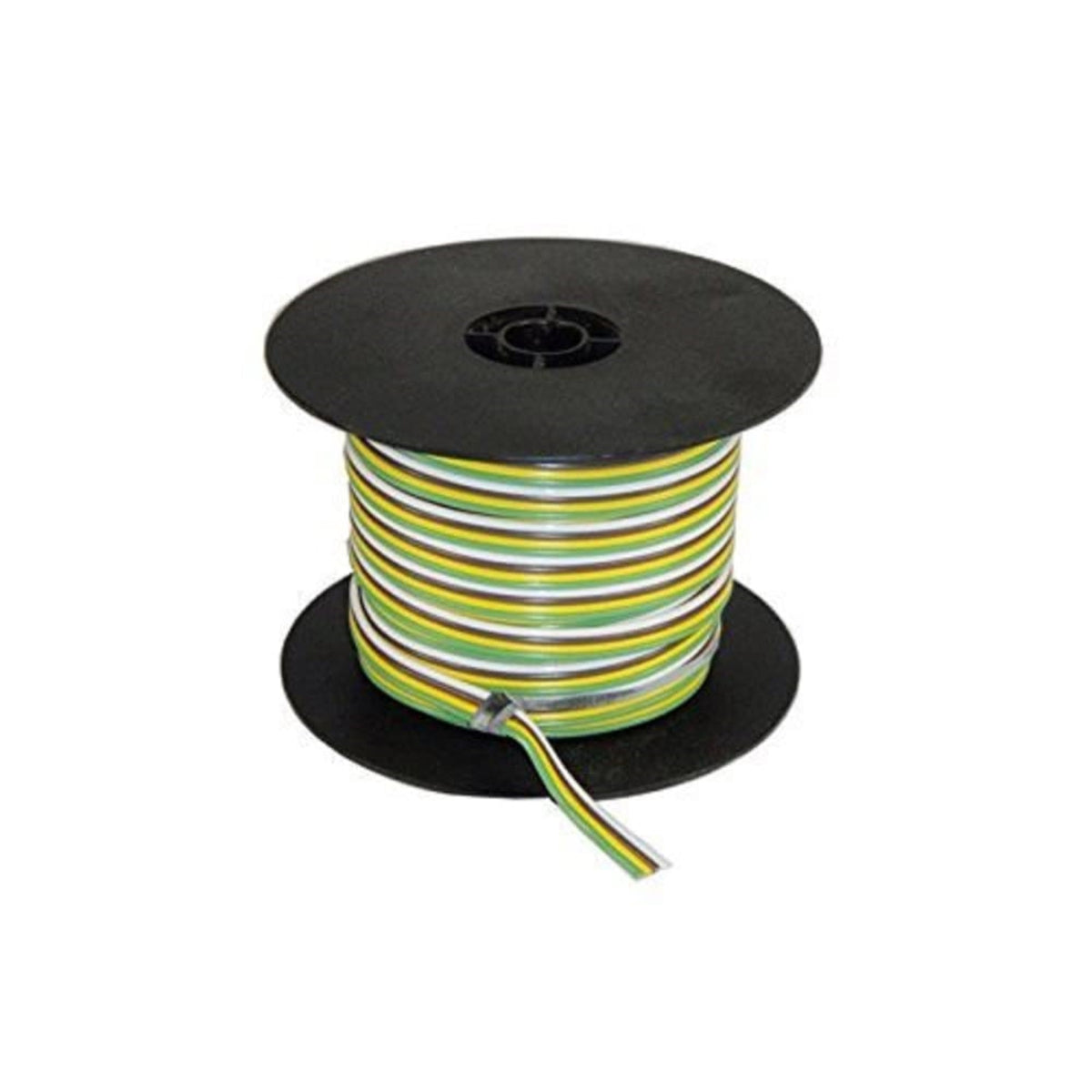East Penn 02906 100' 14 Gauge Ribbon Wire, Yellow,Green,White,Brown