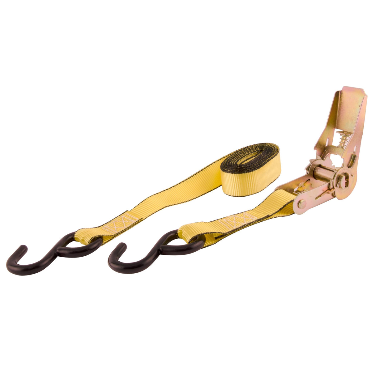 Erickson 01411 Yellow 1' X 10' Ratcheting Tie-Down Strap, (Pack Of 4)