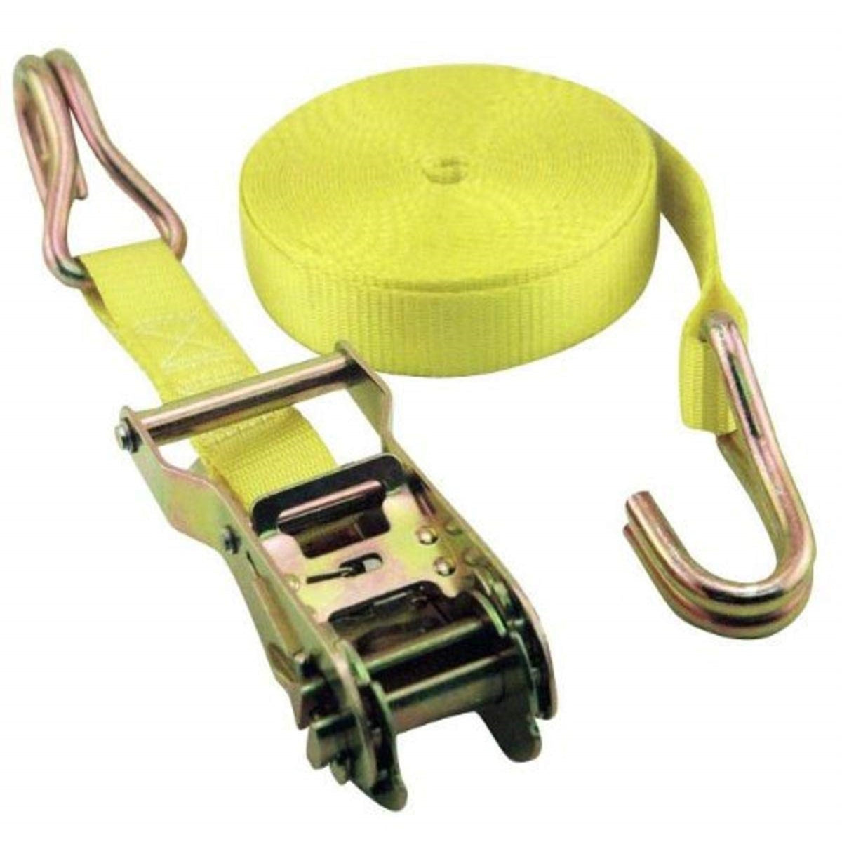 Erickson 51316 Yellow 1' X 15' Medium Duty Ratcheting Tie-Down Strap, 3000 Lb Load Capacity