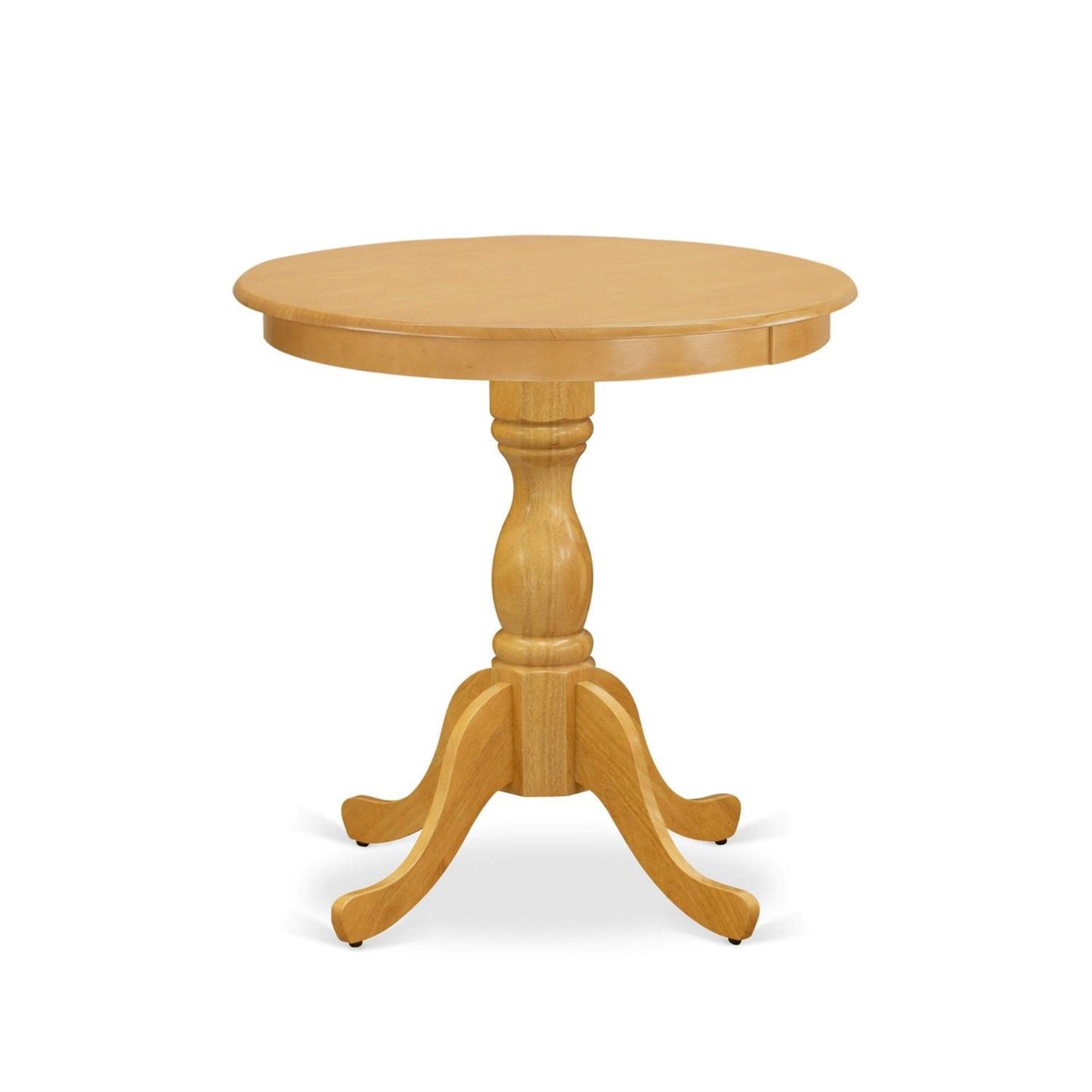 East West Furniture Esan3-Oak-W Eden 3 Piece Kitchen Set For Small Spaces Contains A Round Table With Pedestal And 2 Dining Room Chairs, 30X30 Inch