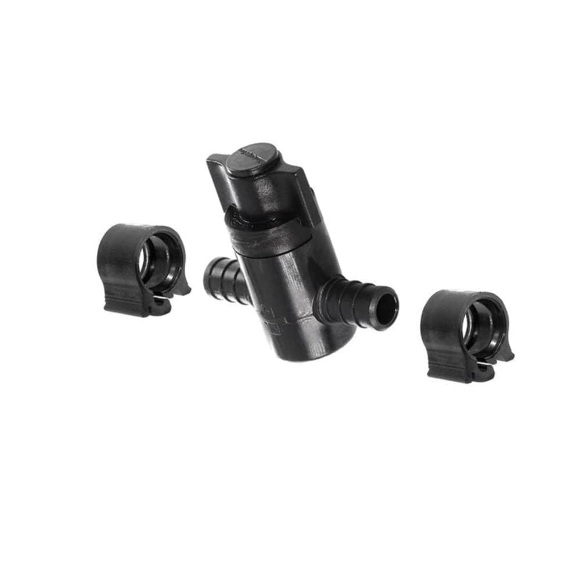 Pexlock 30879 Straight Stop Valve 1/2', Black