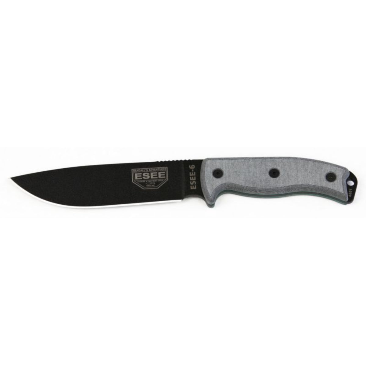 Esee-6P - Esee-6, Plain Edge, Brown Molded Sheath, Clip Plate, Black Blade