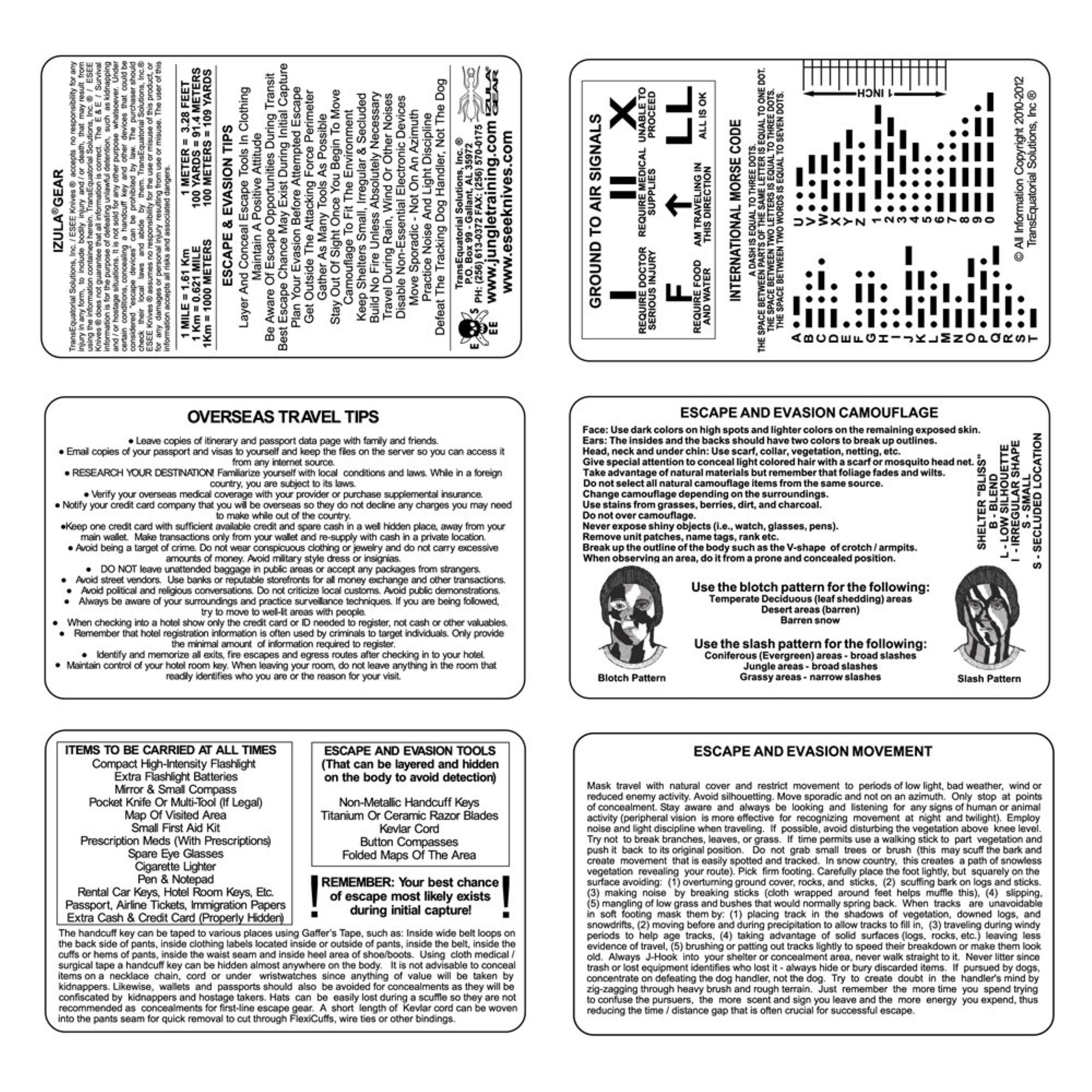 2023 Esee Plastic 4-Card Set For Survival And E&E