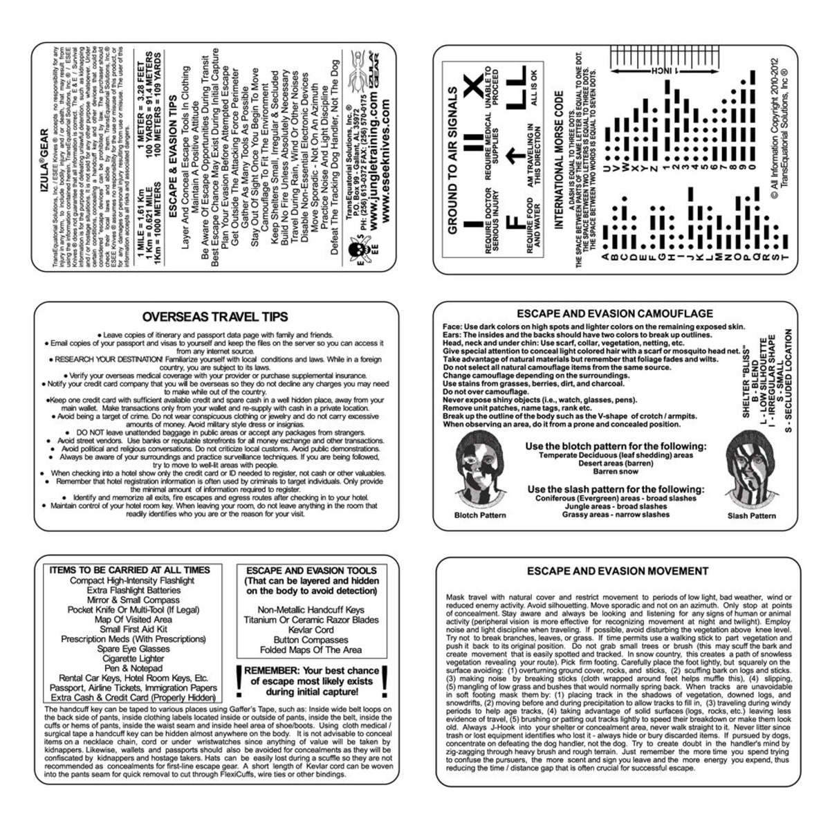 2023 Esee Plastic 4-Card Set For Survival And E&E