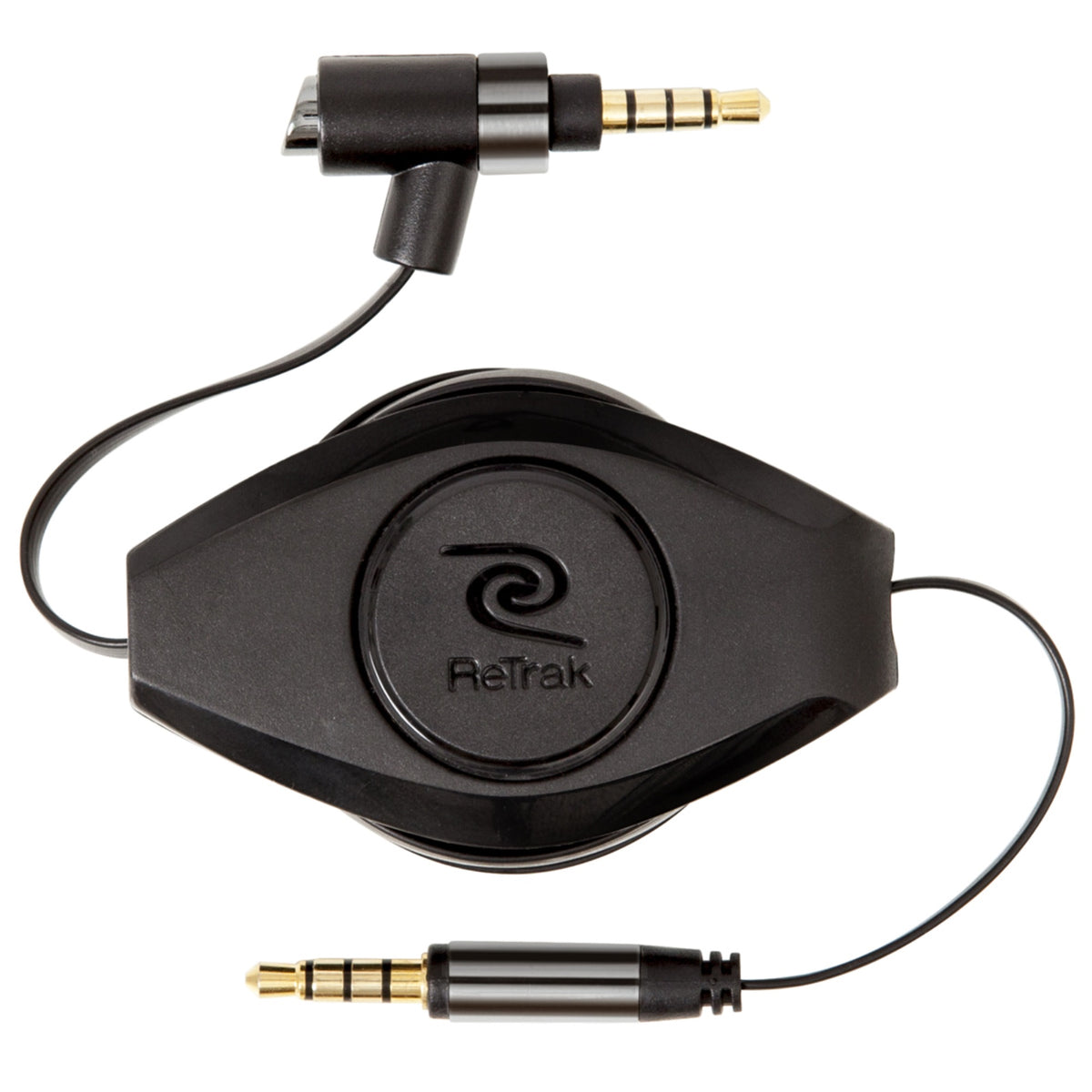 Long Retractable Aux Cord With Built-In Mic - 5Ft Aux Cable