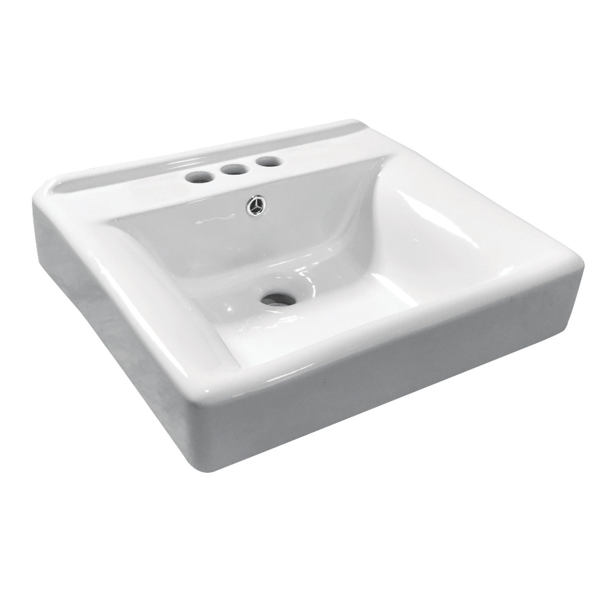 Fauceture Ev2018W34 Concord Ceramic Recessed Drop-In Bathroom Sink, White