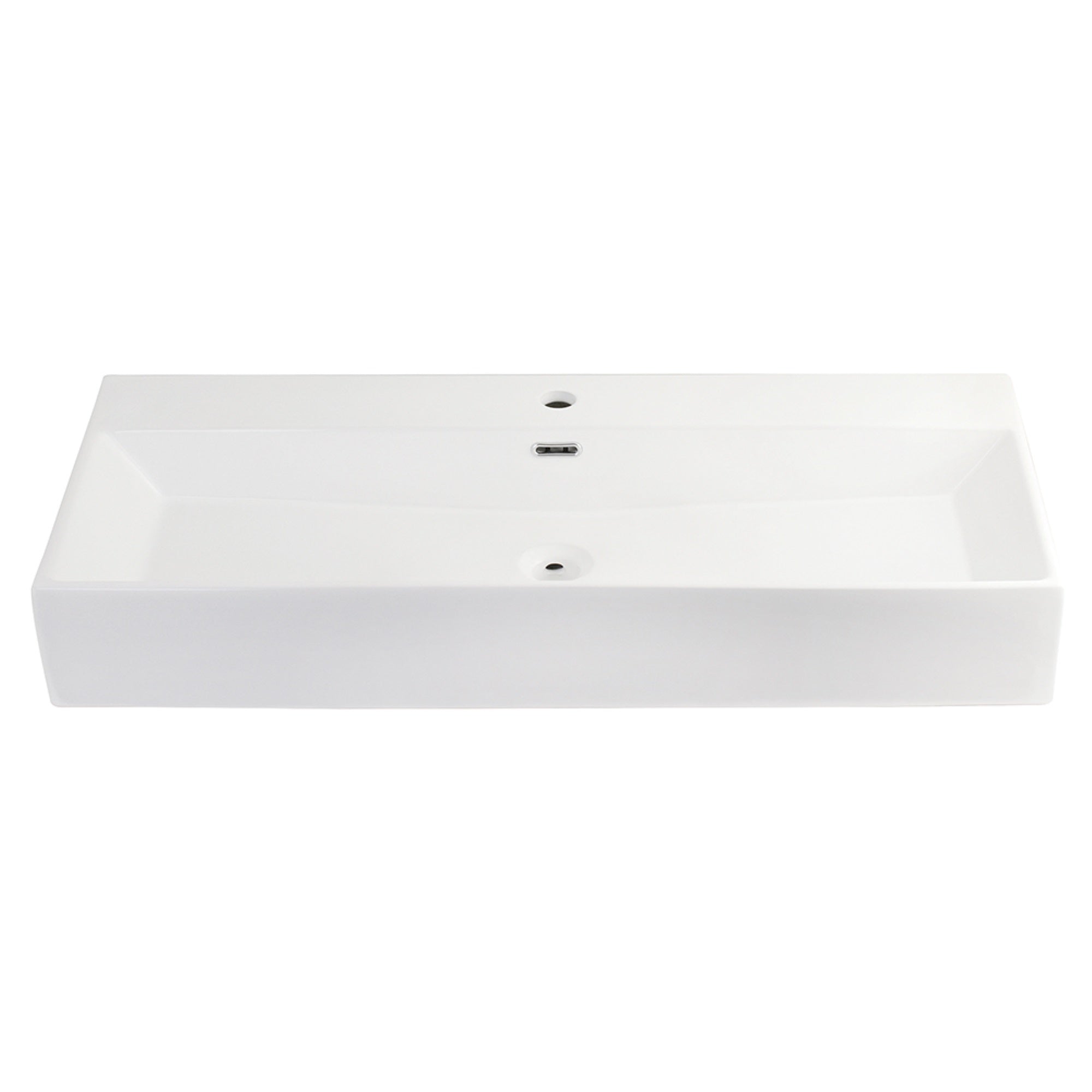 Fauceture Ev3916 Elongated 39 X 16 Rectangular White Vessel Sink, White