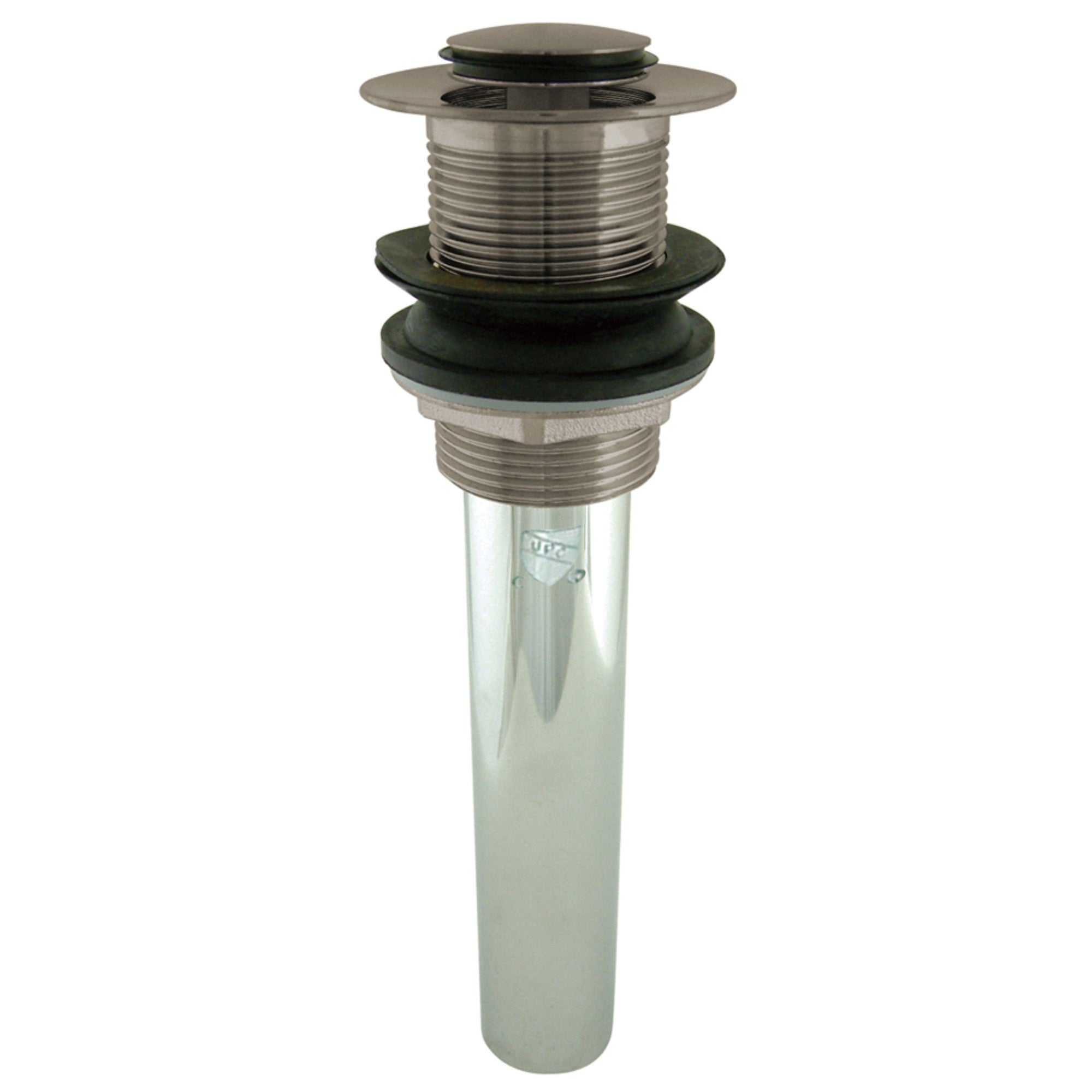 Kingston Brass Ev8008 Push Pop-Up Drain Without Overflow Hole, 22 Gauge, Brushed Nickel