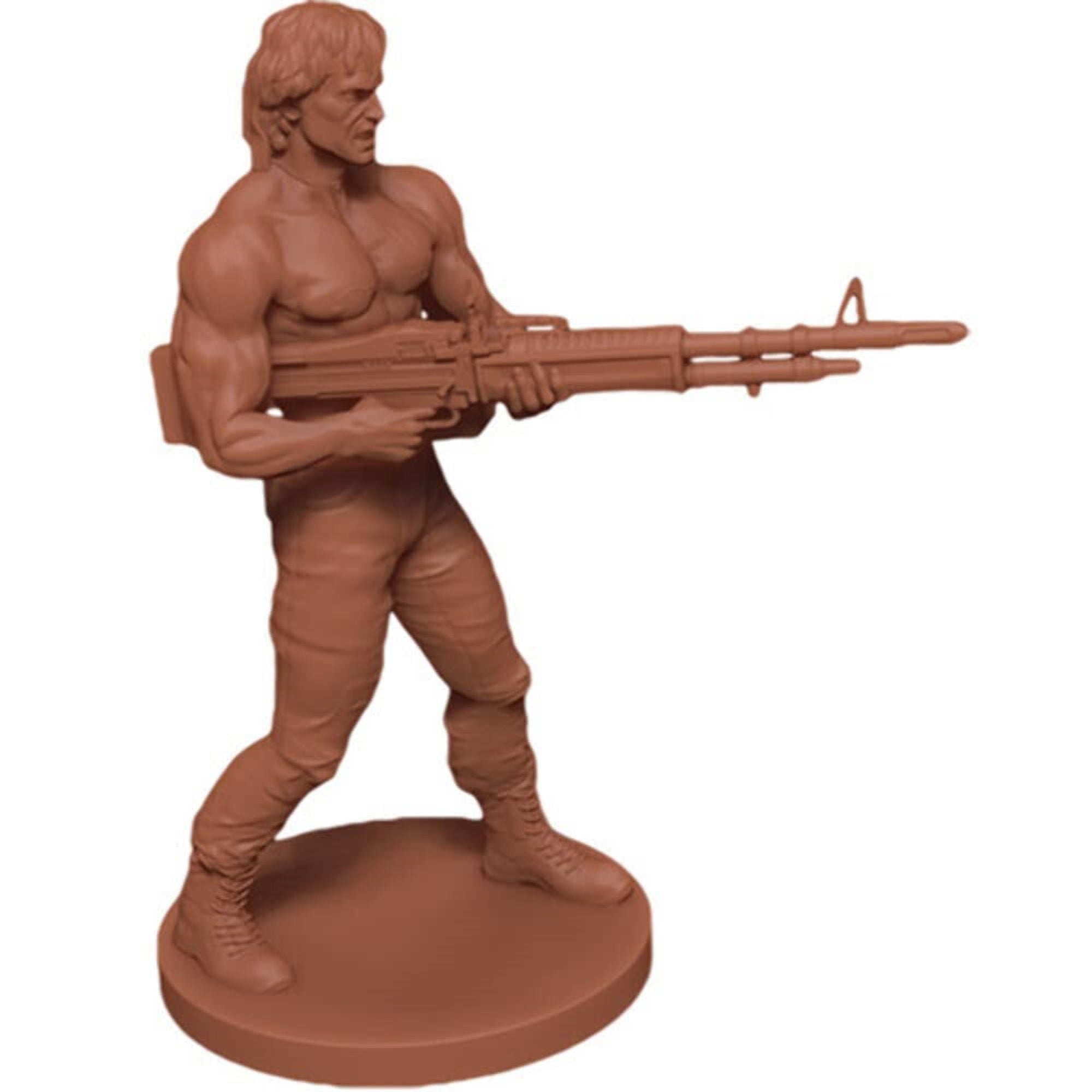 Evil Genius Gaming Cinematic Adventure: Rambo Miniature - Rpg Accessory, Evil Genius Games, This Officially Licensed Rambo Miniature Stands 32Mm Tall, Made From Pv, Unpainted Figure , Grey