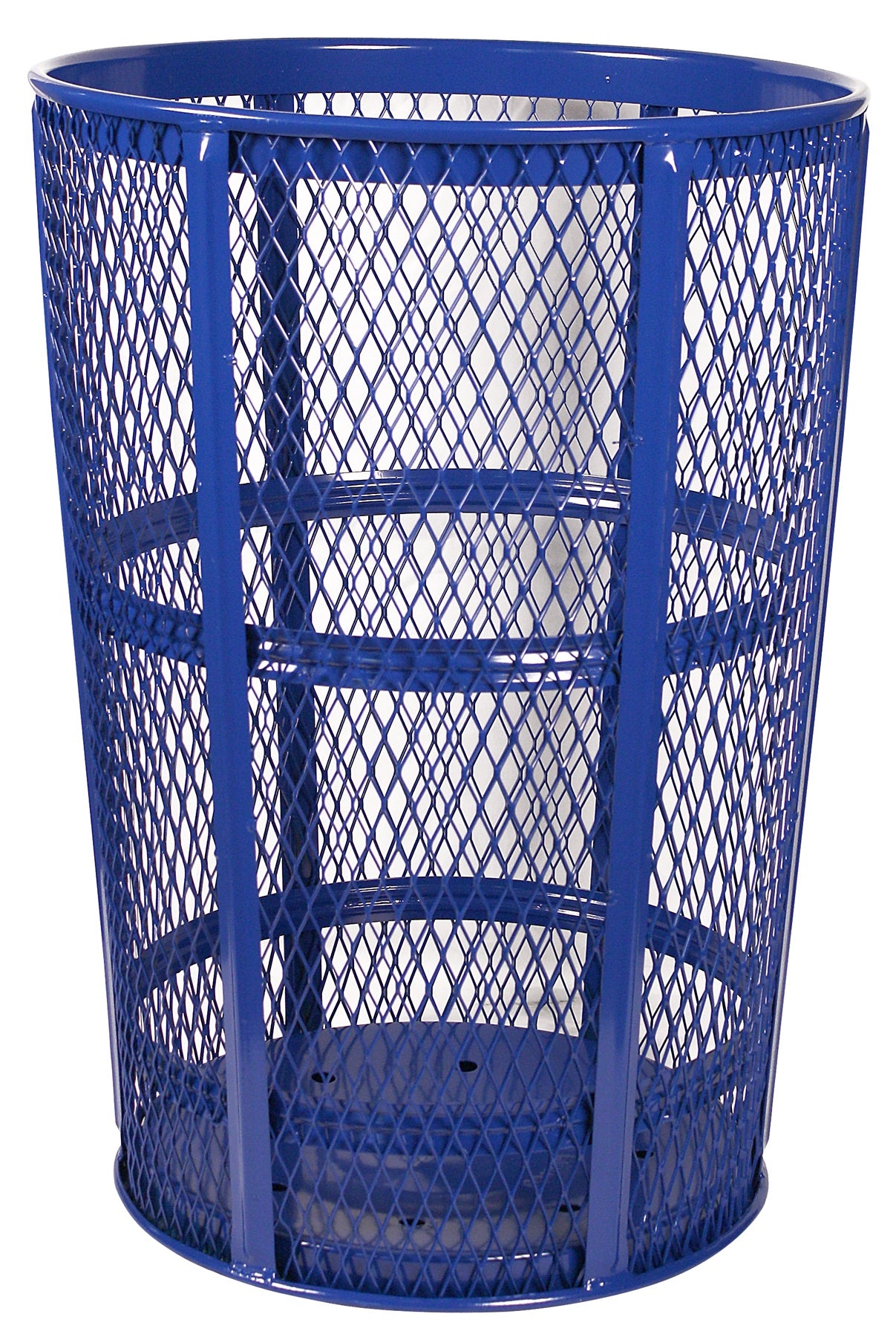 Exp-52Bl-Vv Ergode Expanded Metal Receptacle - Durable Outdoor Container With Vertical Ribs & See-Through Mesh Design - Powder C