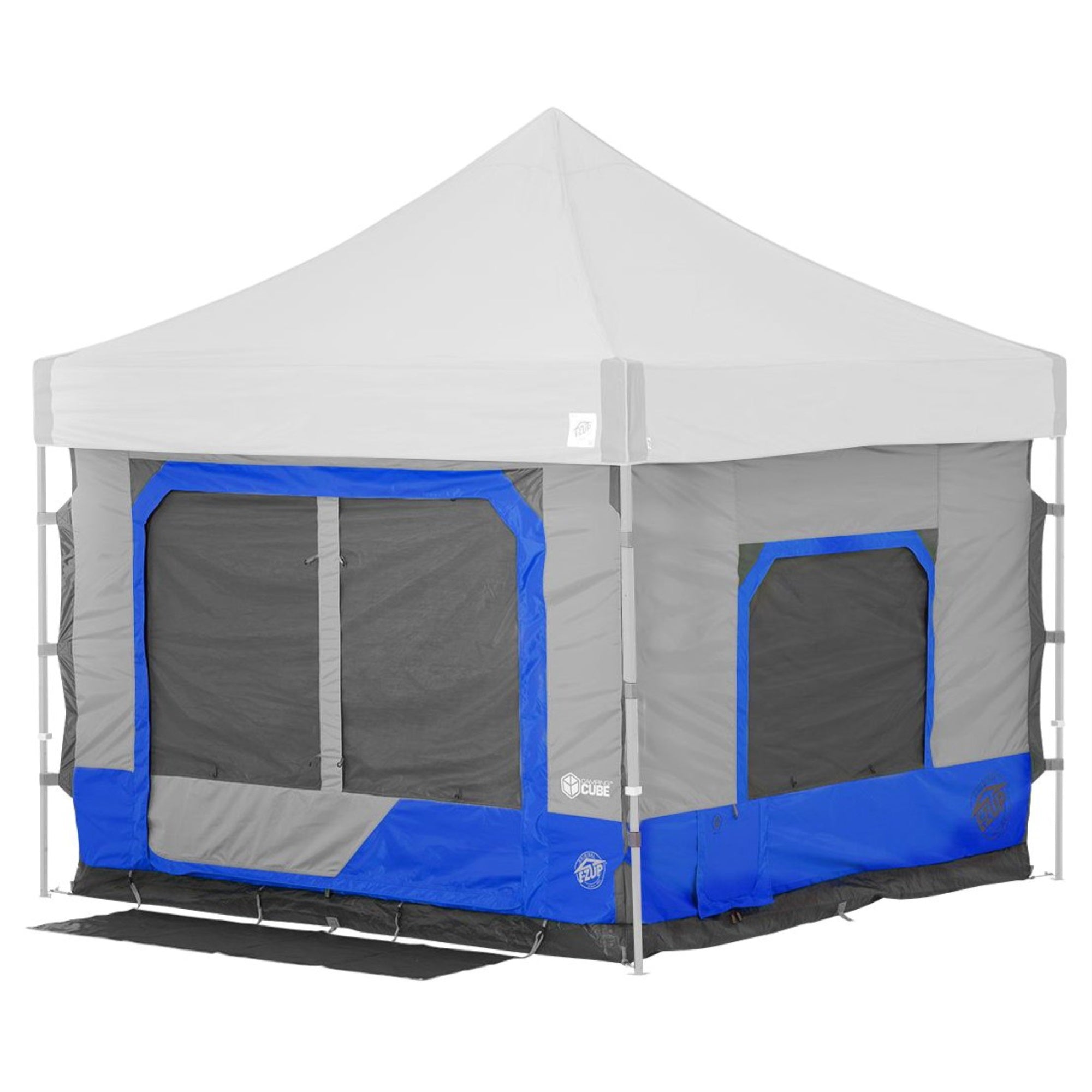 Ez Up Camping Cube 6.4 Converts 10Ft Straight Leg Canopy Into Camping Tent Royal Blue