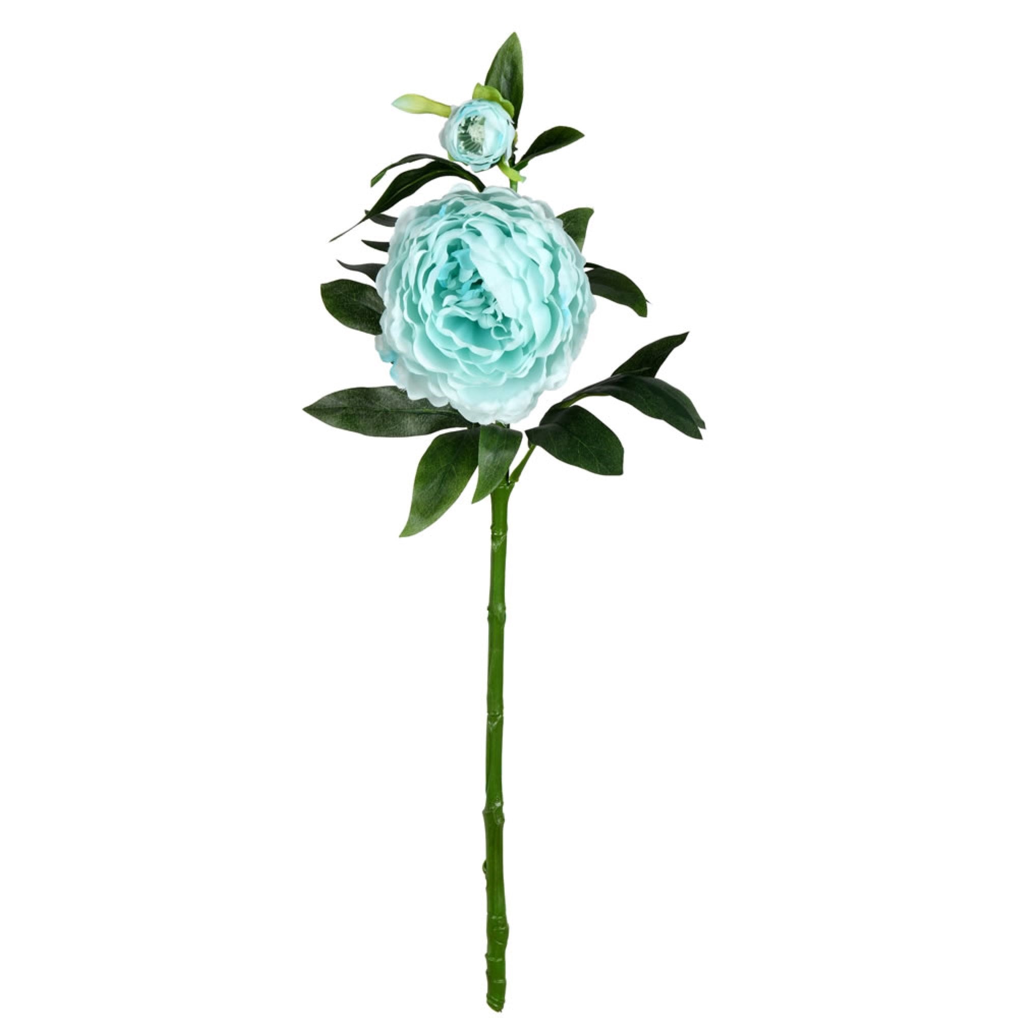 24” Blue Peony W/2 Blooms 3/pk