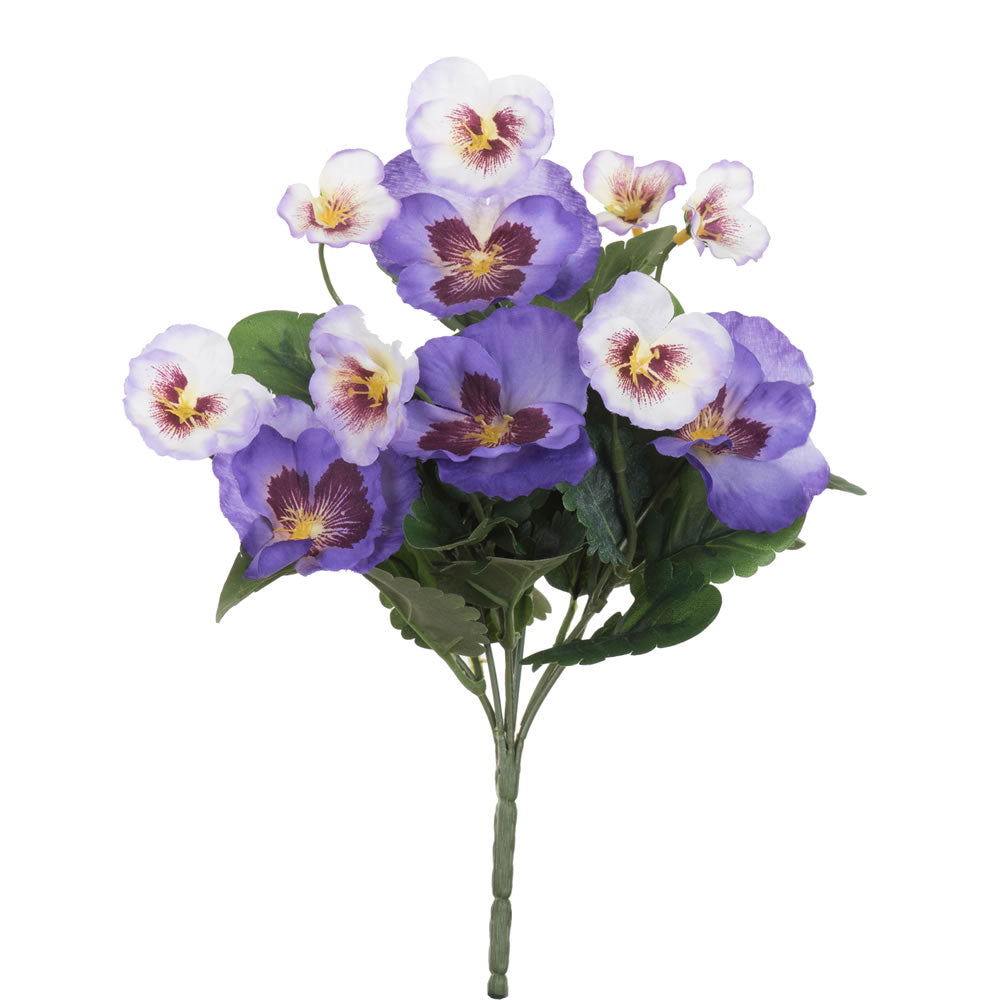 Vickerman 10” Purple Pansy Bush 4/Pk - FA186466