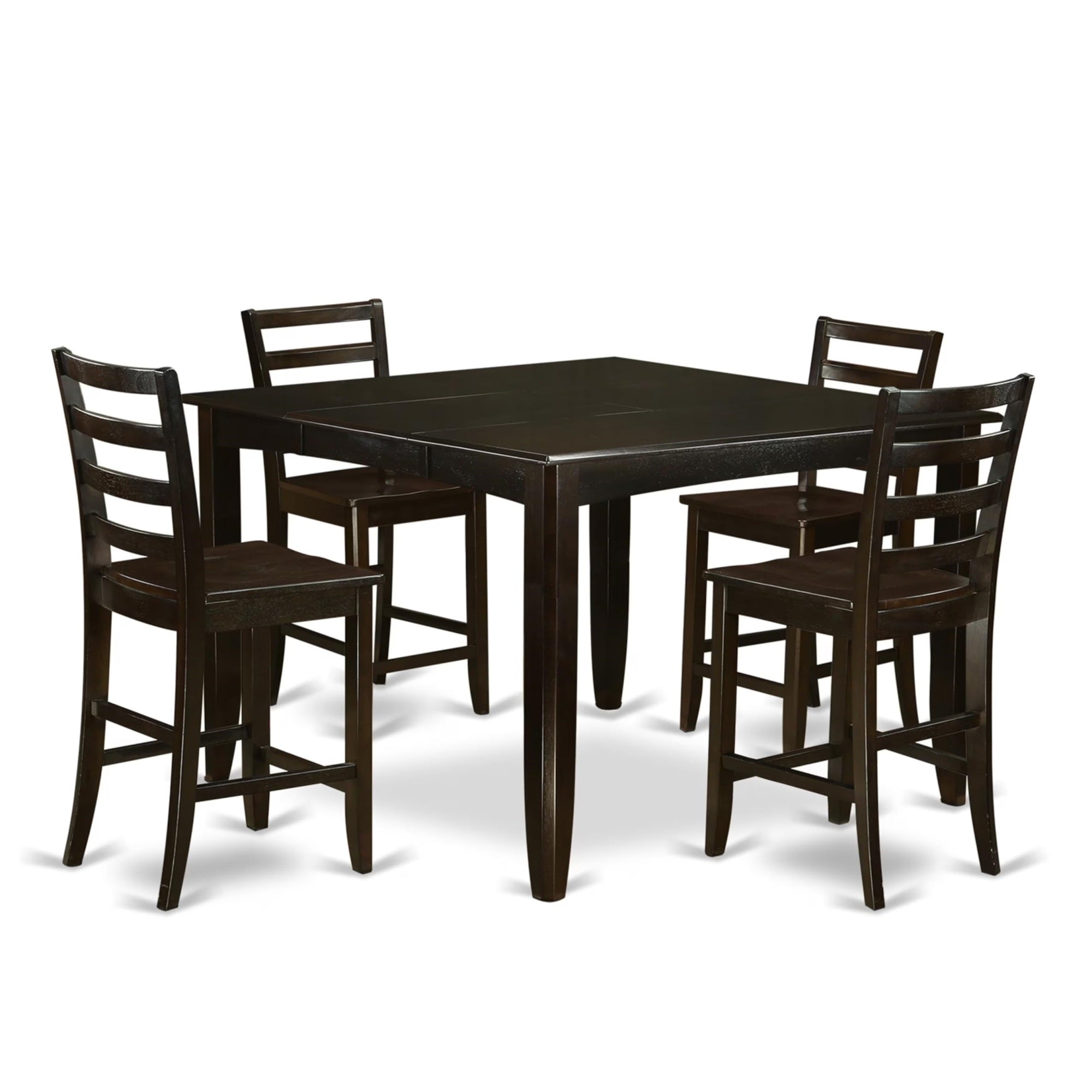 Casafoyer Fair5-Cap-W Fairwind 5 Piece Counter Height Set Includes A Square Dining Table With Pedestal And 4 Kitchen Chairs, 54X54 Inch
