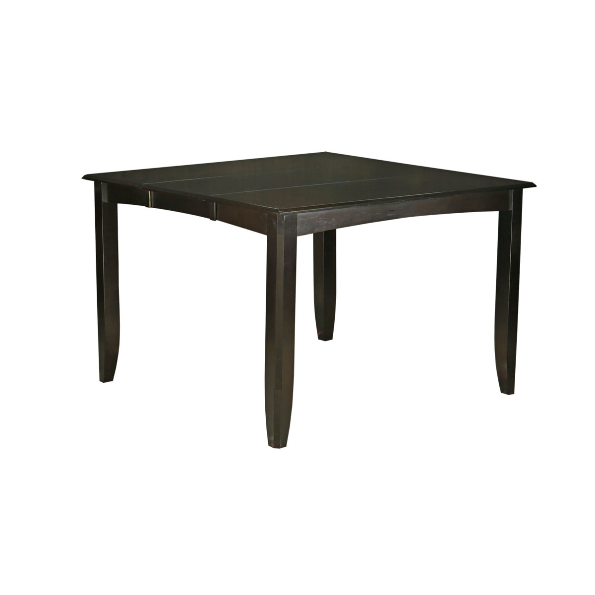 Classic And Stylish Fair5-Cap-W-Vv 5 Pc Pub Table Set With Square Table And 4 Kitchen Counter Chairs - Beveled Edges, Extendable Leaf, Ample Leg Room, Cappuccino Finish'