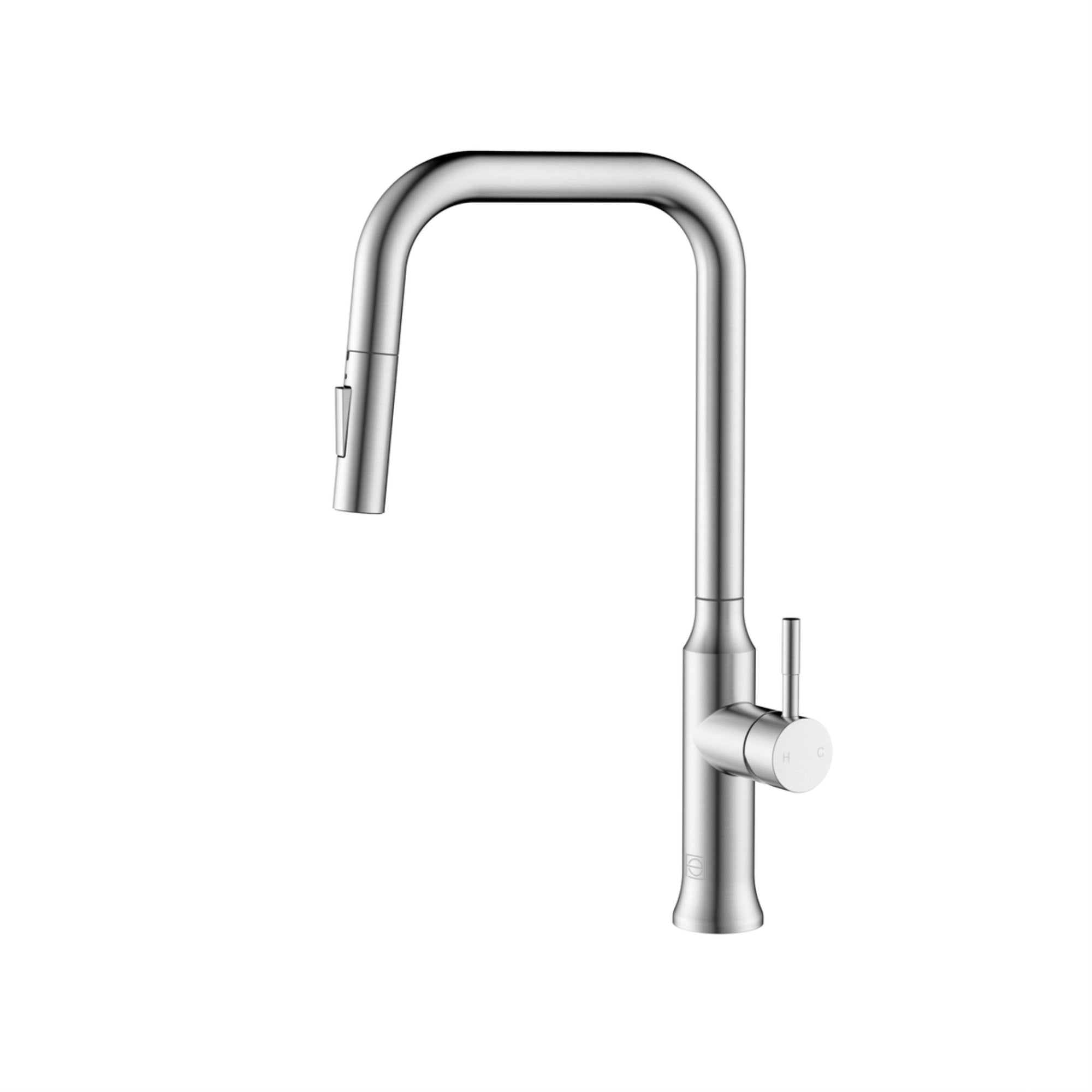 Noor Single Handle Pull Down Sprayer Kitchen Faucet In Brushed Nickel