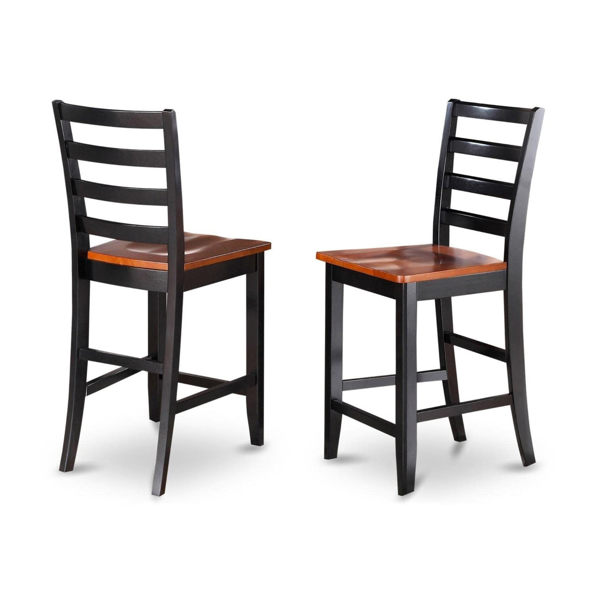 Casafoyer Fas-Blk-W Fairwind Counter Height Barstools - Ladder Back ...