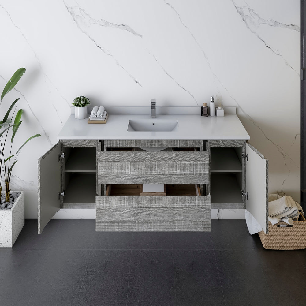 Fresca Formosa 53 Wall Hung Modern Bathroom Cabinet In Ash