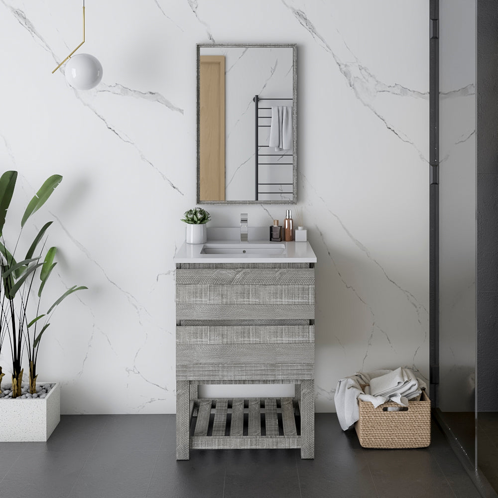 Fresca Formosa 23 Floor Standing Open Bottom Modern Bathroom Cabinet In Ash