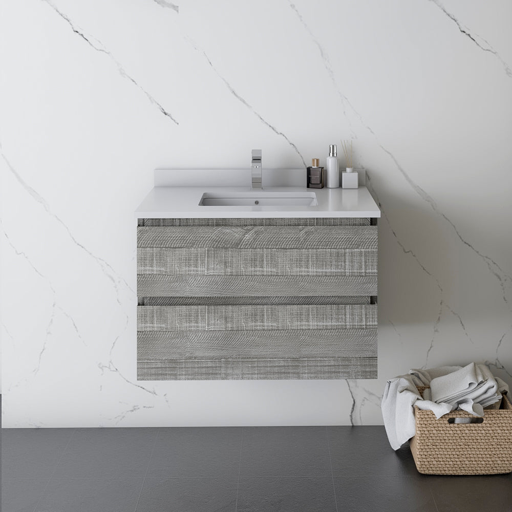 Fresca Formosa 29 Wall Hung Modern Bathroom Cabinet In Ash
