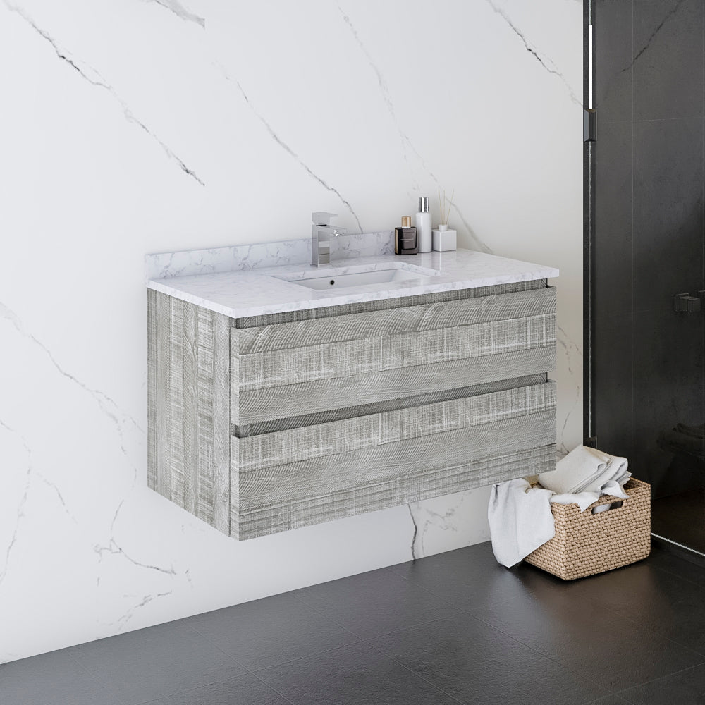 Fresca Formosa 35 Wall Hung Modern Bathroom Cabinet In Ash