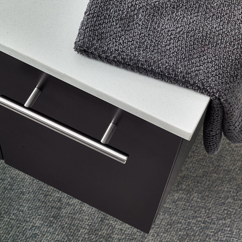 Fresca Lucera 60 Espresso Wall Hung Modern Bathroom Cabinet W/ Top & Single Undermount Sink