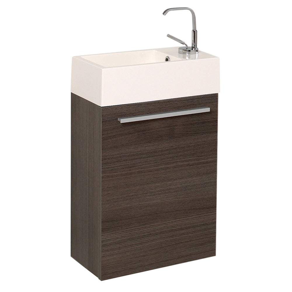 Fresca Pulito 16 Small Gray Oak Modern Bathroom Vanity W/ Integrated Sink
