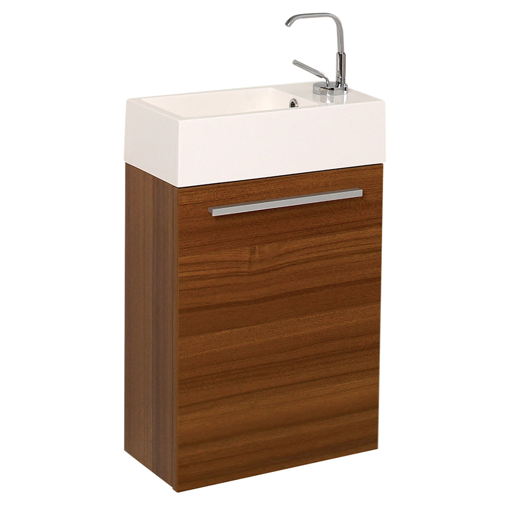 Fresca Pulito 16 Small Teak Modern Bathroom Vanity W/ Integrated Sink