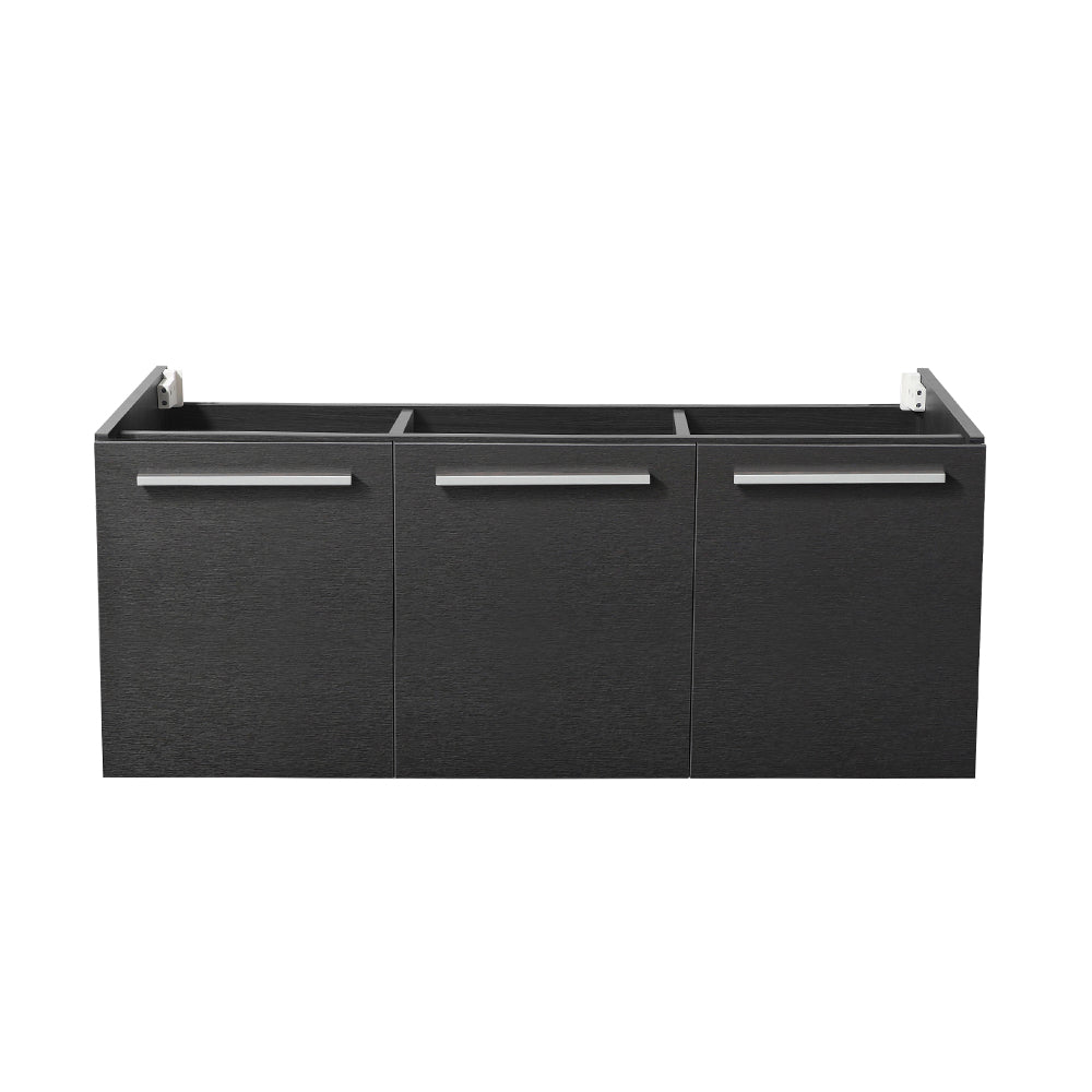 Fresca Vista 48 Black Wall Hung Double Sink Modern Bathroom Cabinet