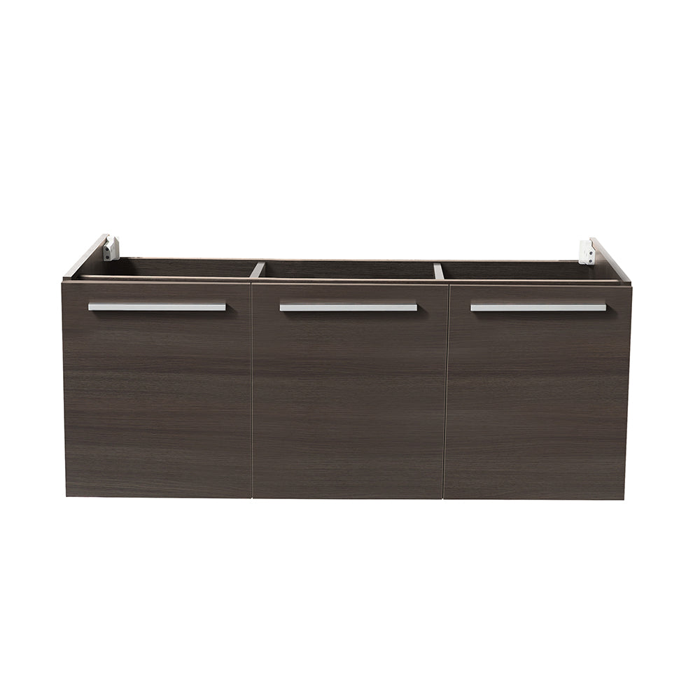 Fresca Vista 48 Gray Oak Wall Hung Double Sink Modern Bathroom Cabinet