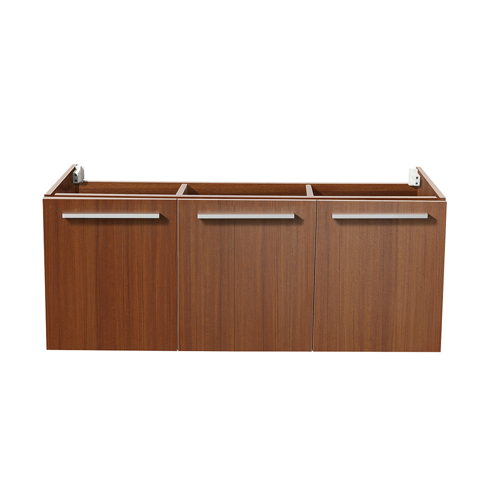 Fresca Vista 48 Teak Wall Hung Double Sink Modern Bathroom Cabinet
