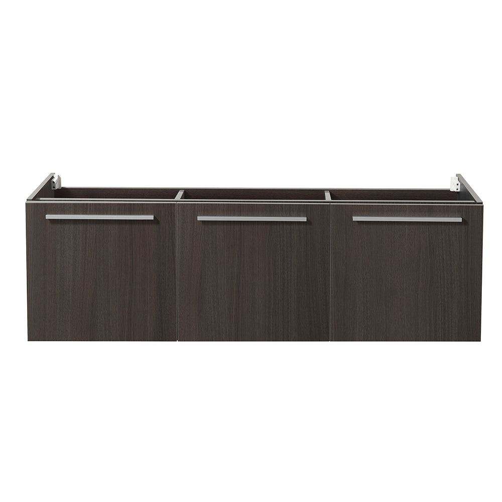 Fresca Vista 60 Gray Oak Wall Hung Double Sink Modern Bathroom Cabinet